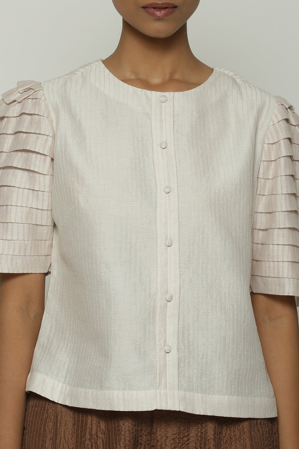 Ivory Pleated Top