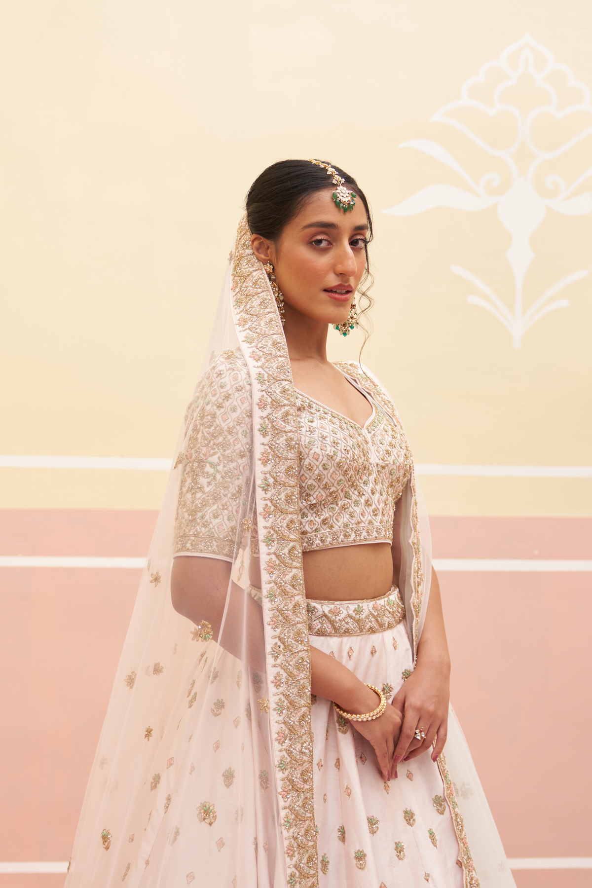 Blush Pink Raw Silk Lehenga Set