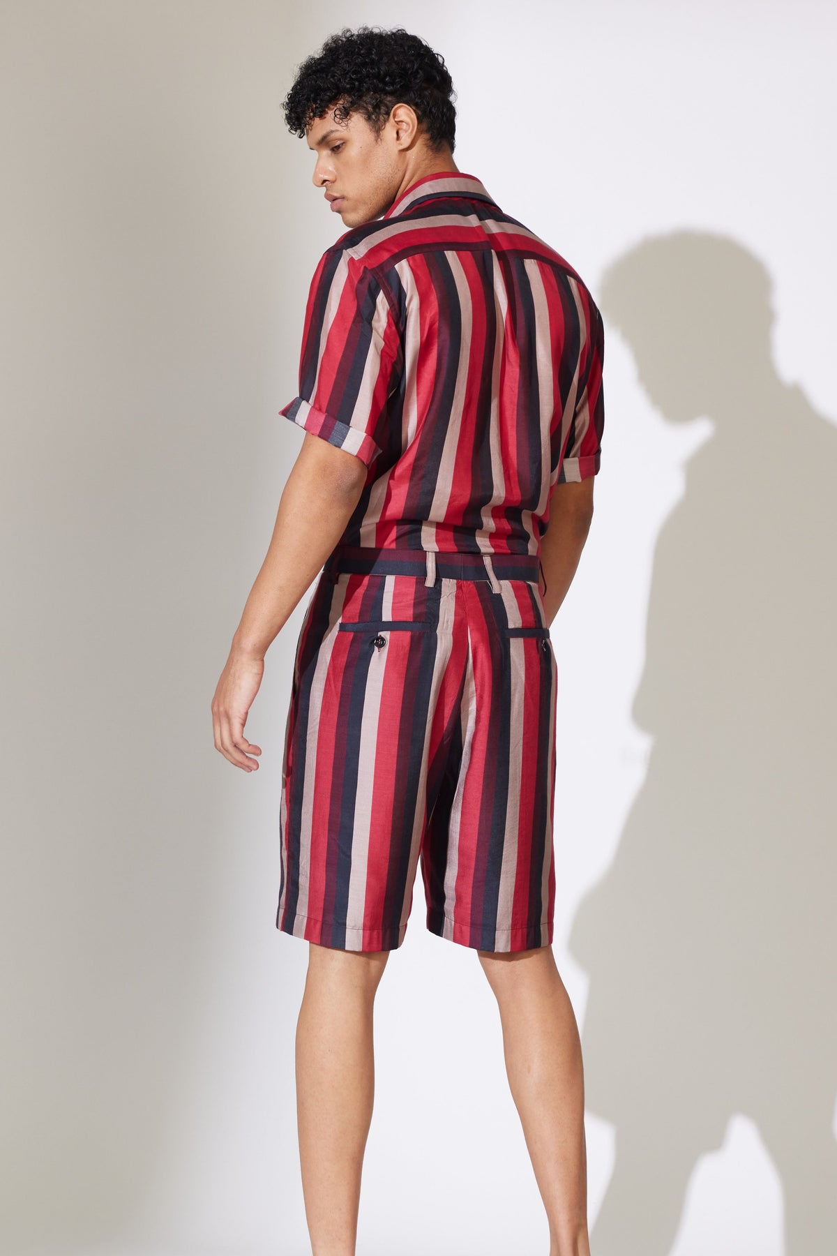 Red and White Stripe Short