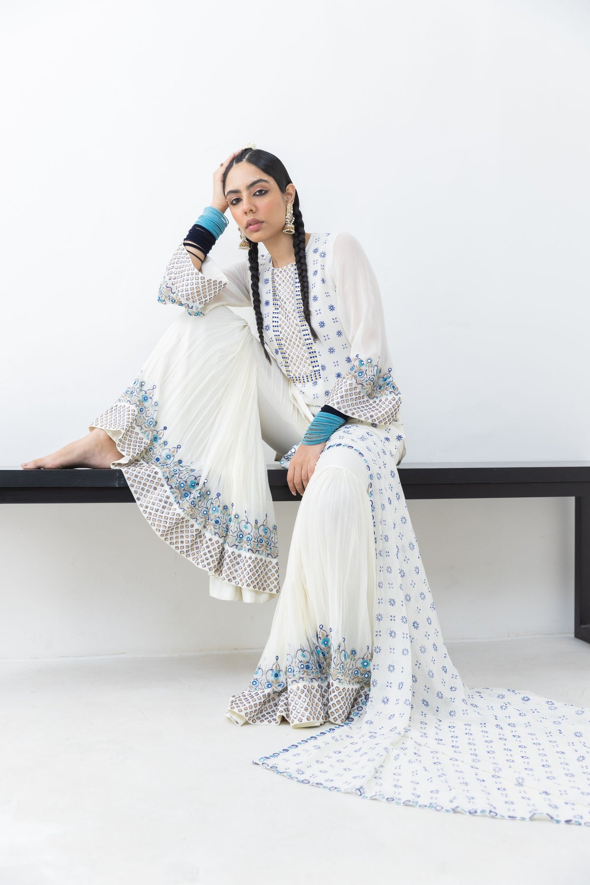 Off White Sharara Set