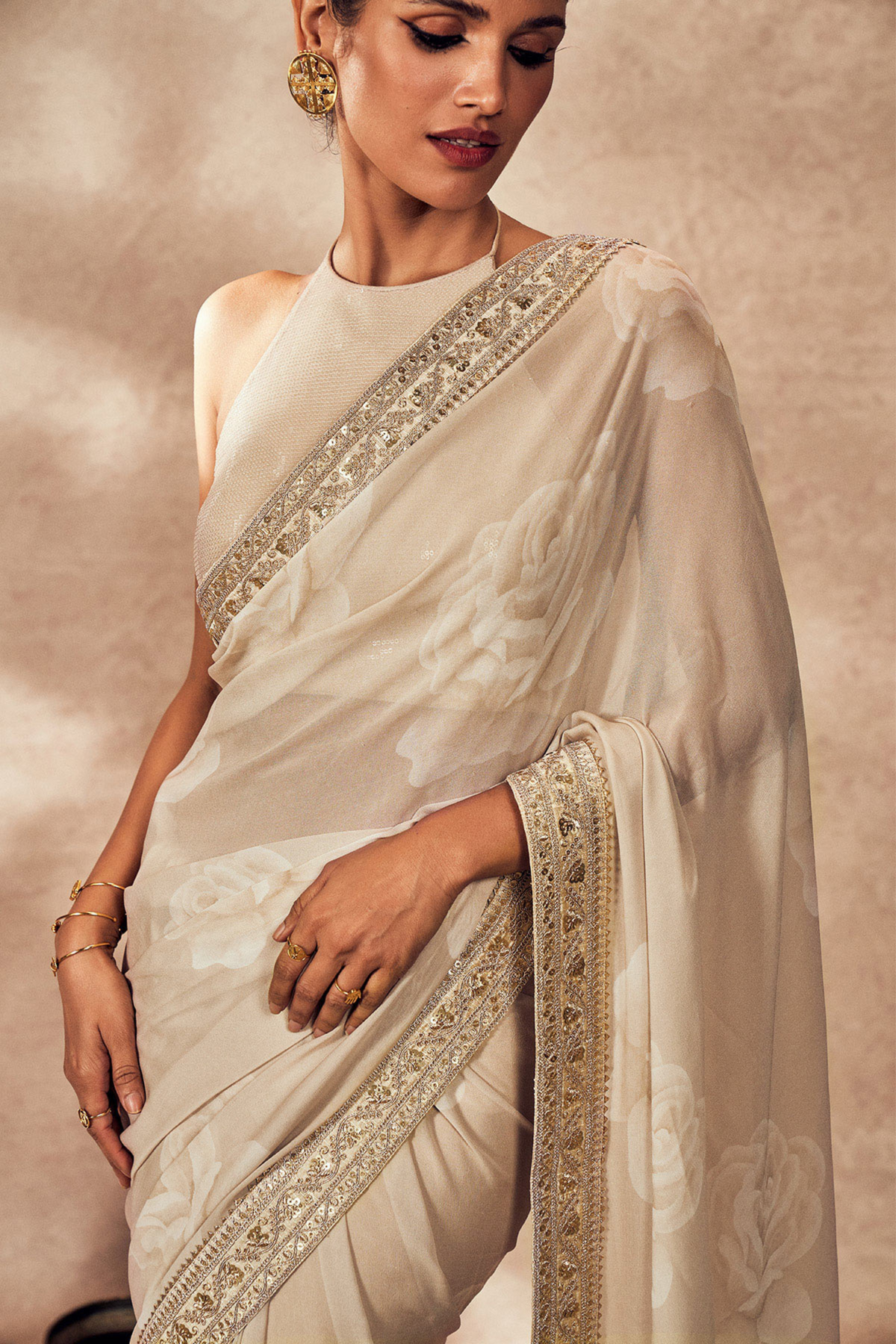 Ecru Gulaab Saree