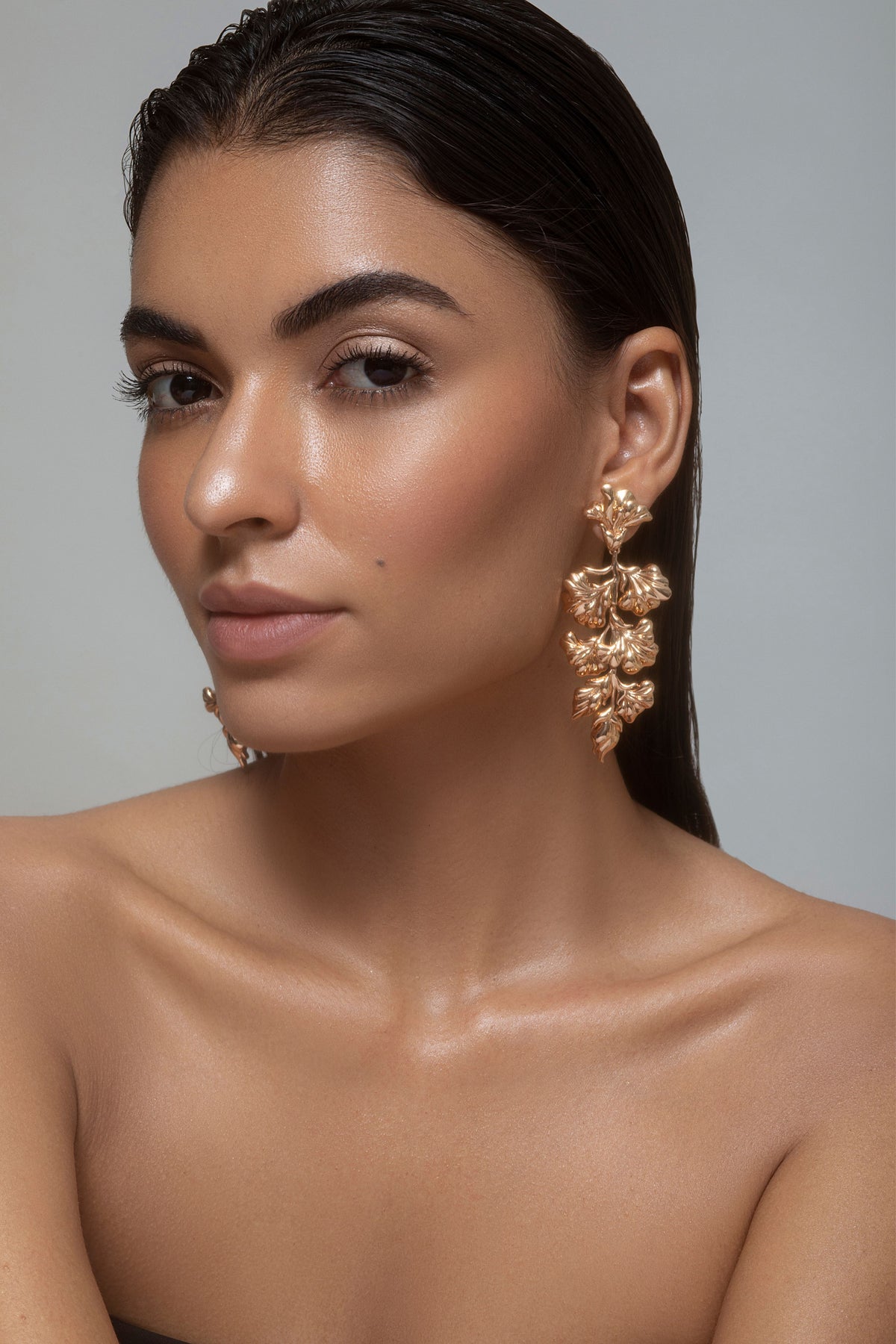 Rose gold flos earrings