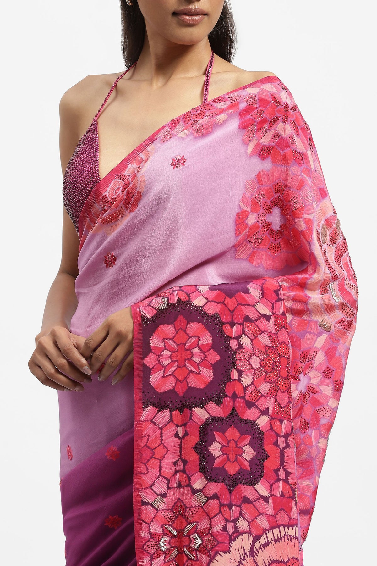 A Violet Interlude Embellished Saree