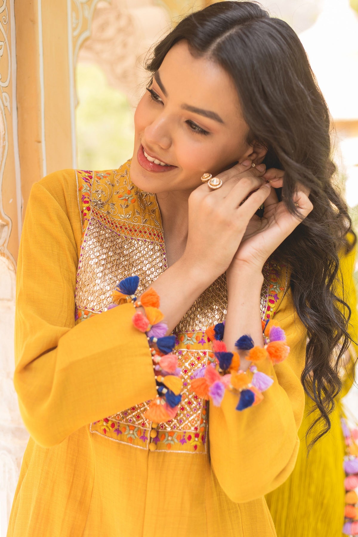 Mango Yellow Anarkali Set