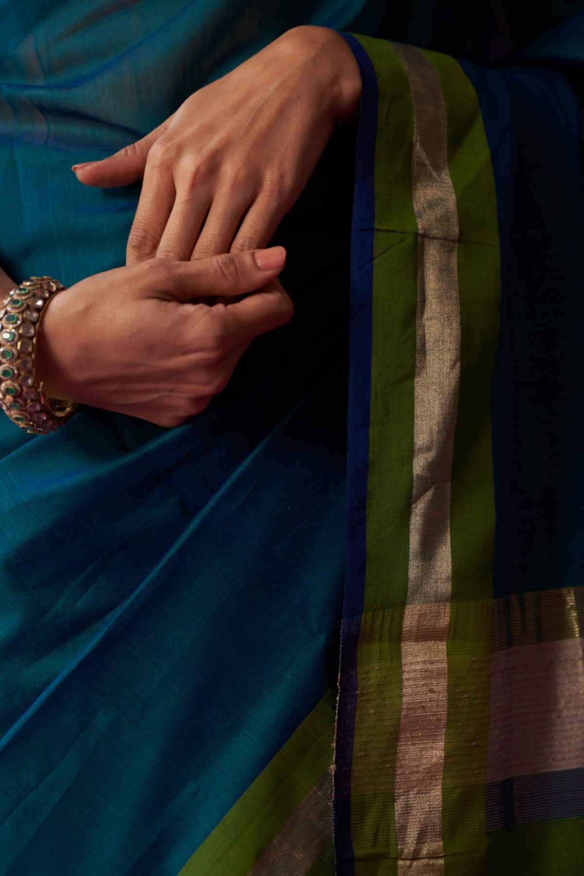 Chitra Teal Saree