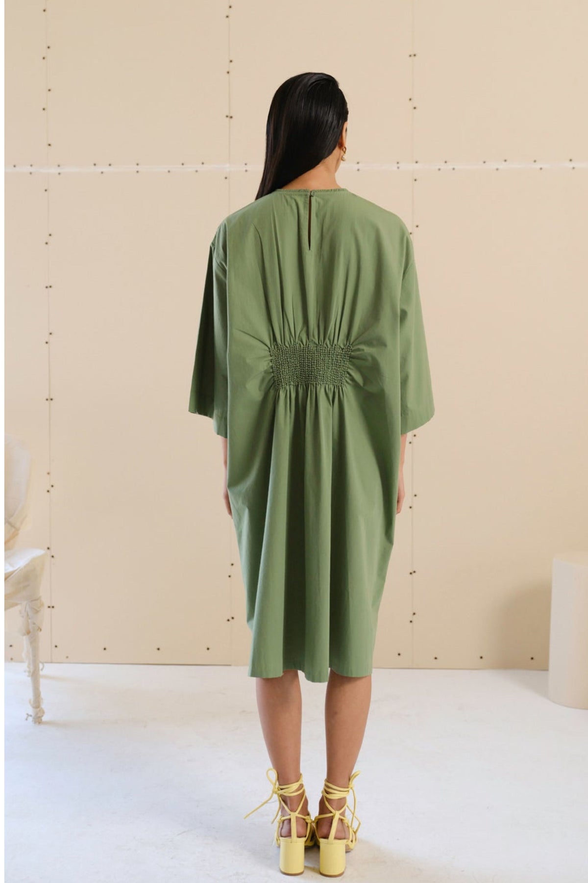 Audrey Dress in Weed Green