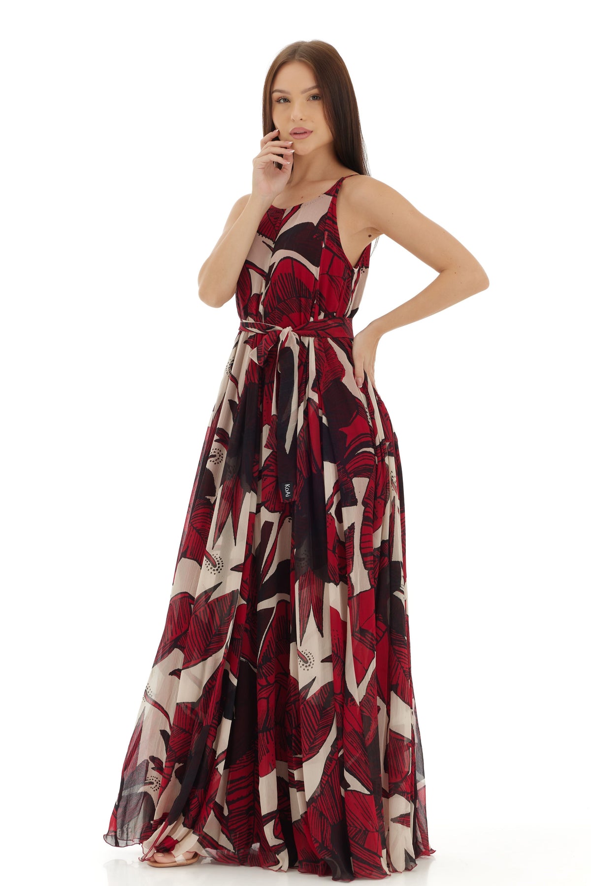 Offwhite and Red Long Dress