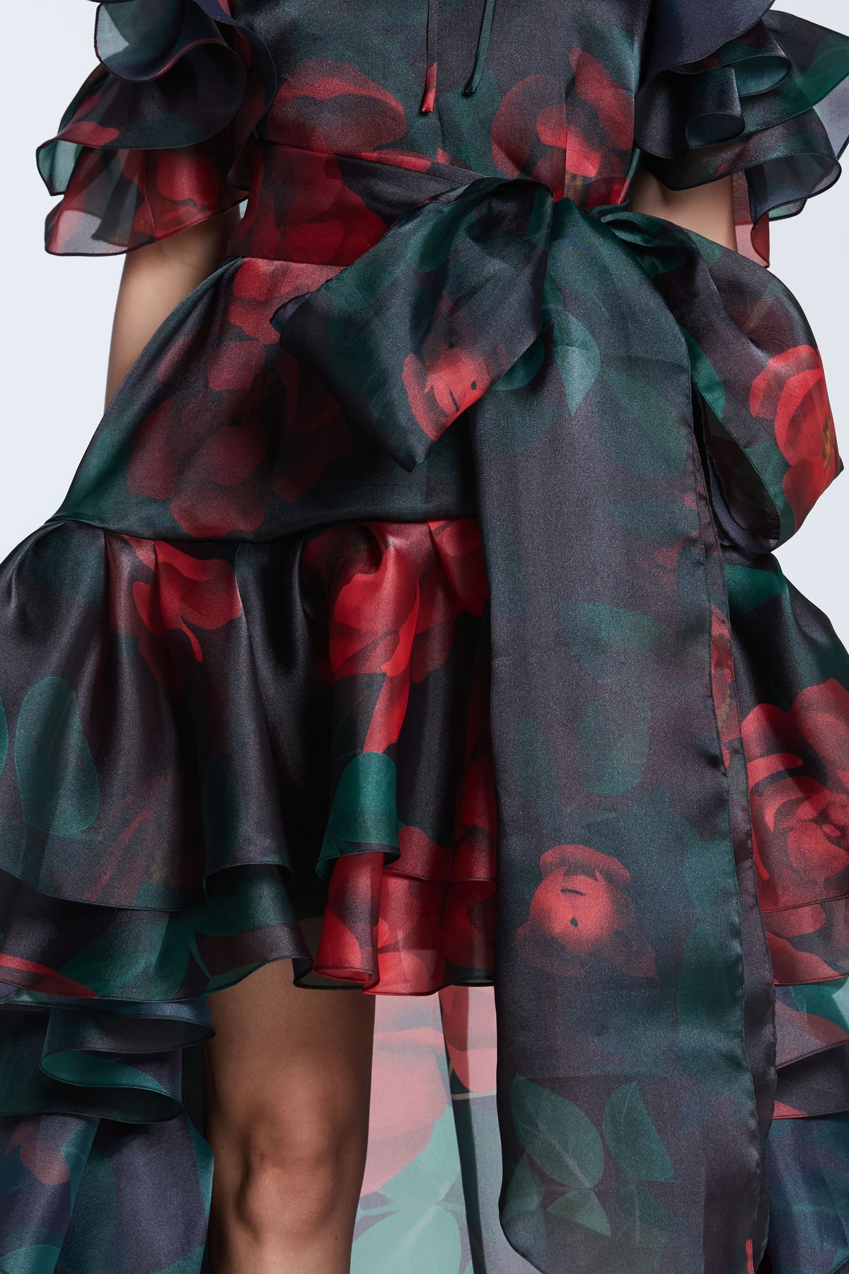 Red Rose Creeper Print Dress