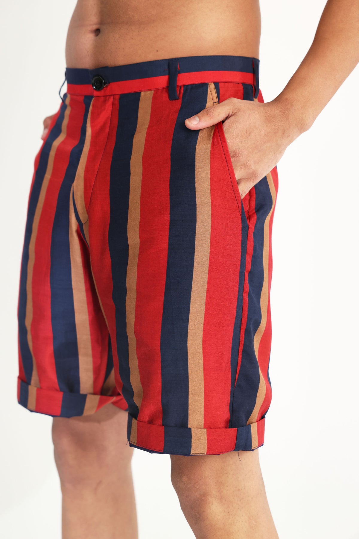 Red and Blue Stripe Shorts