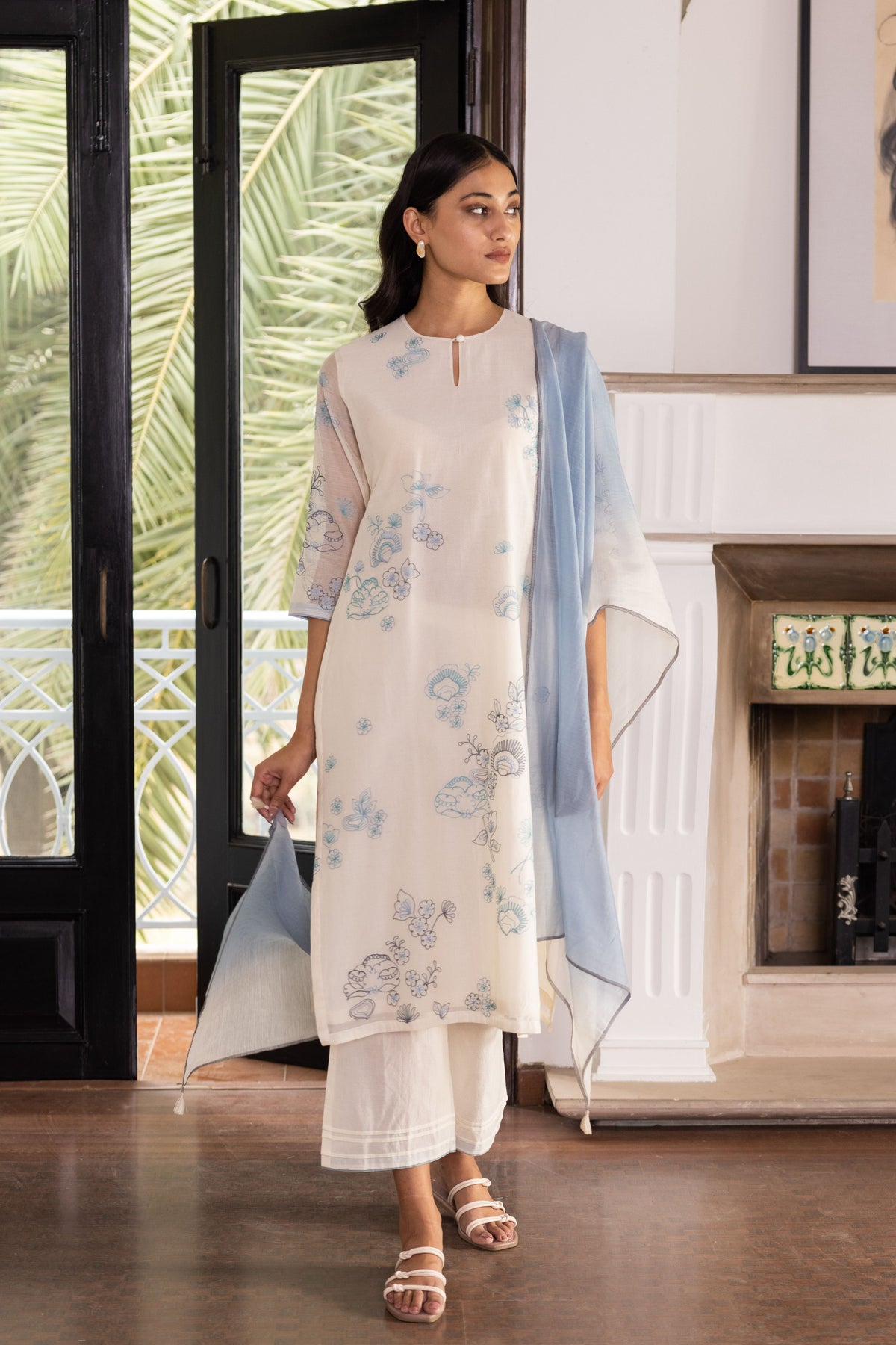 Pearl Embroidered Kurta