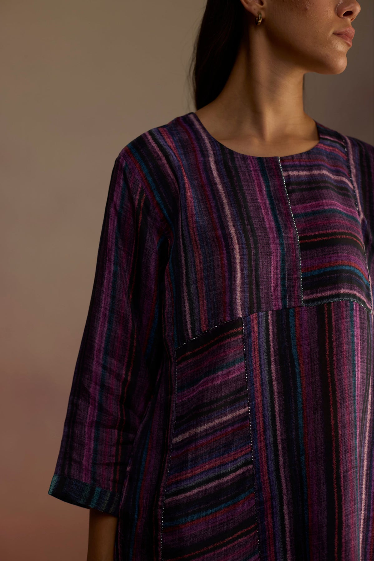 Awning Short Purple Kurta