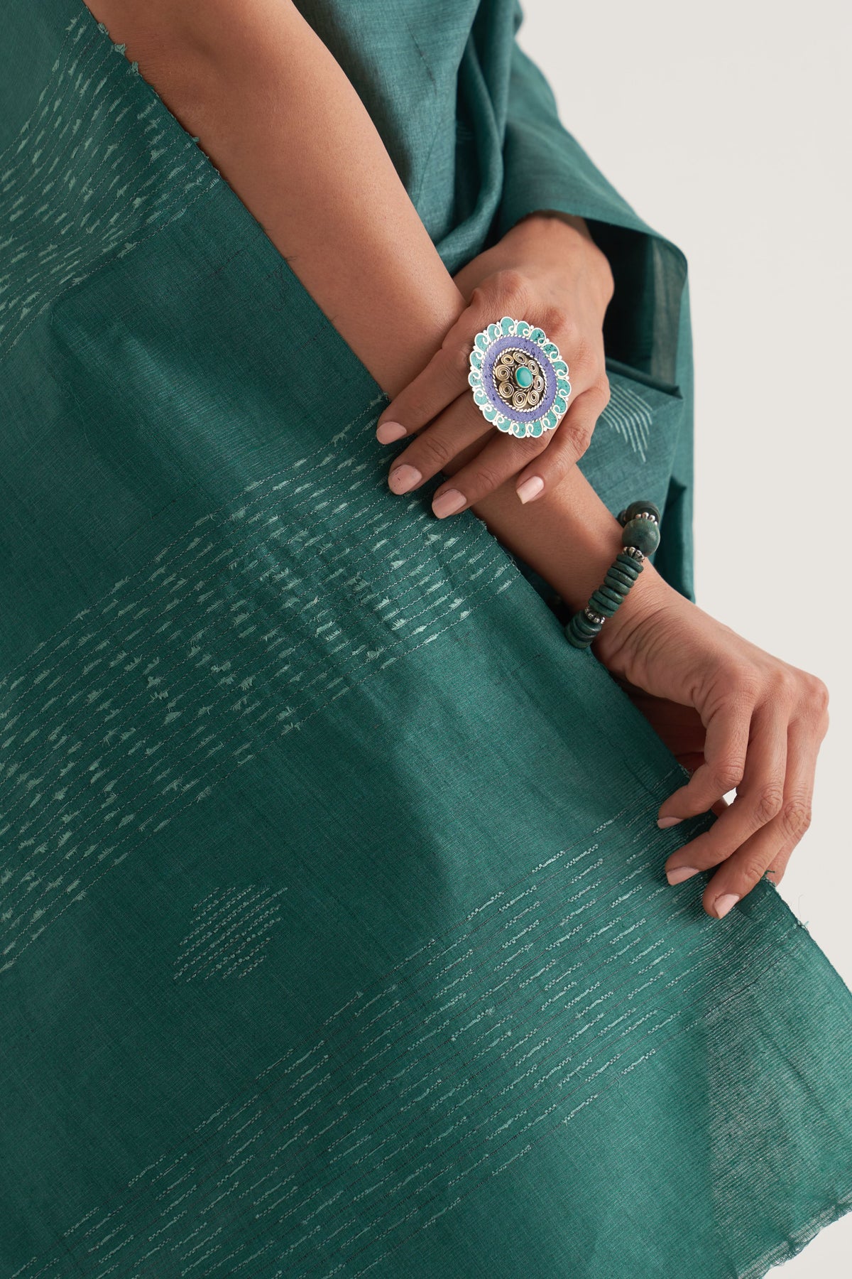 Mayur Green Saree