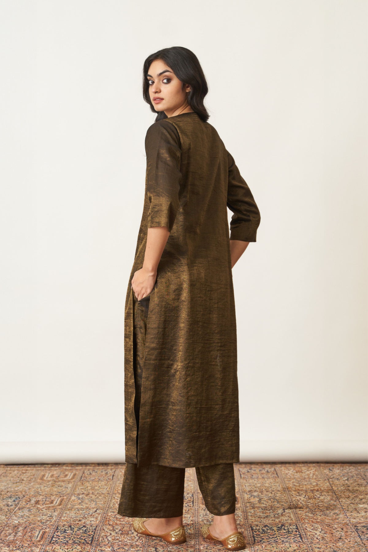 Black and Gold Kurta