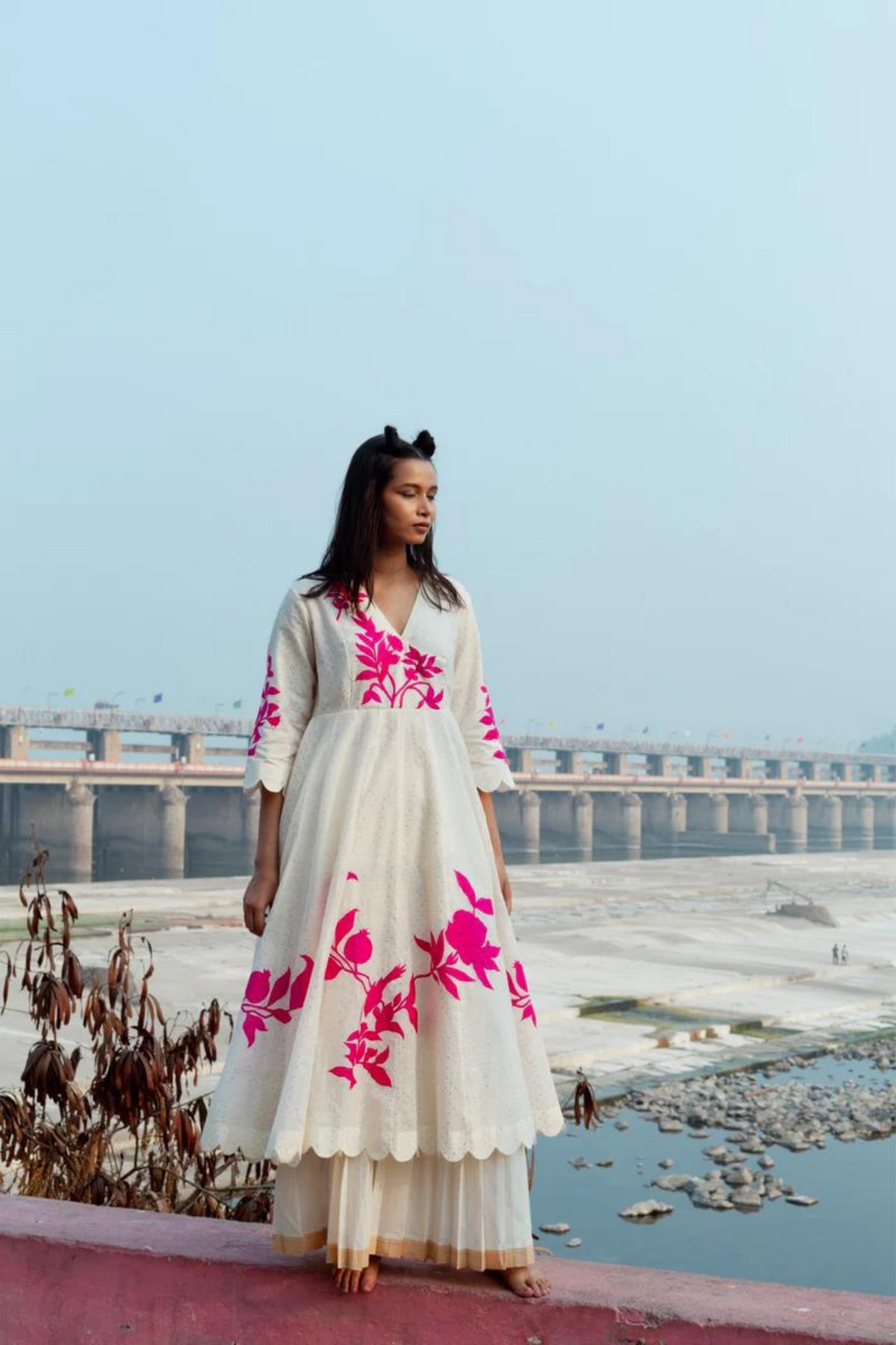 Ivory Kali Kurta Set