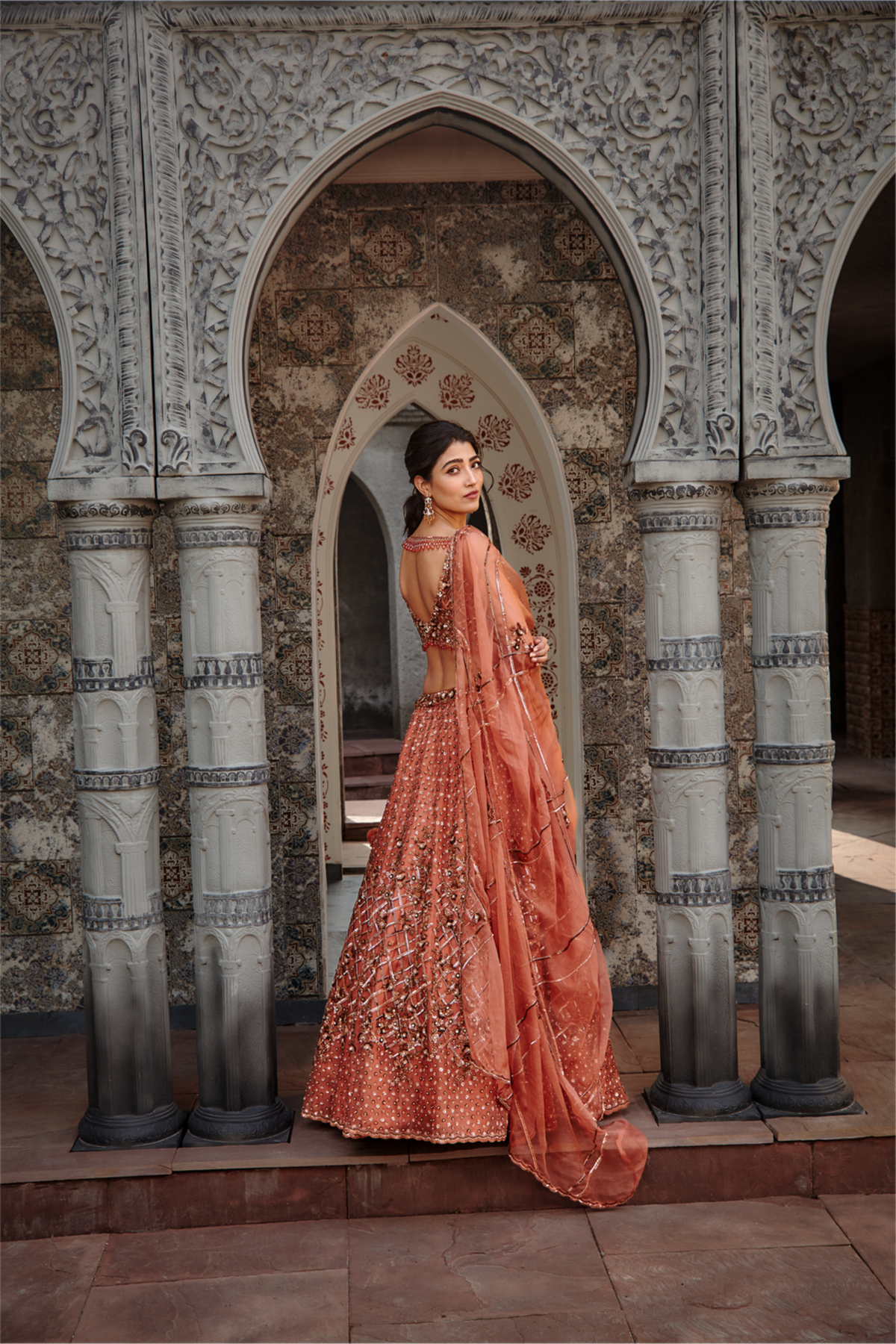 Copper Lehenga Choli Set