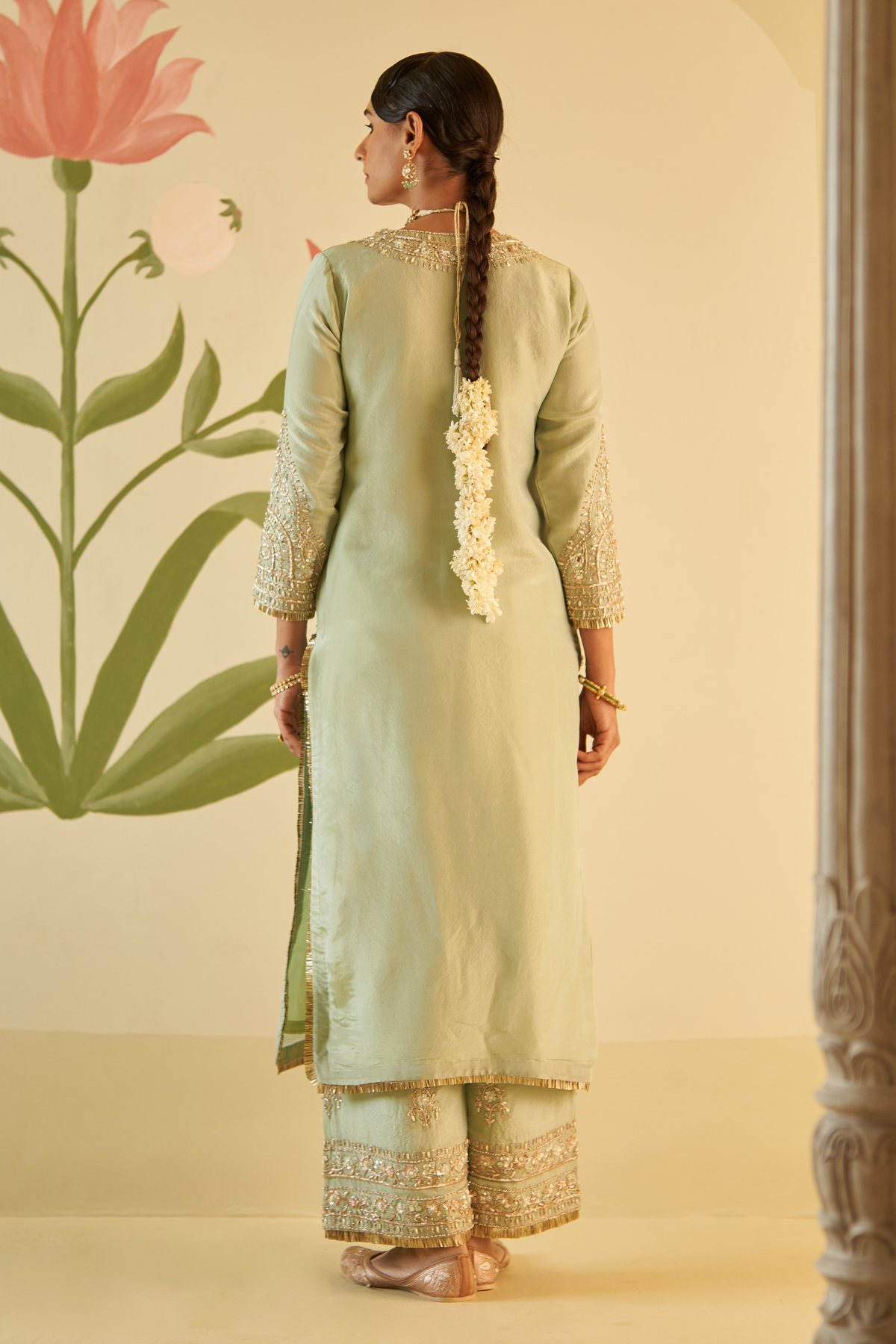 Mint Green Tissue Kurta Set