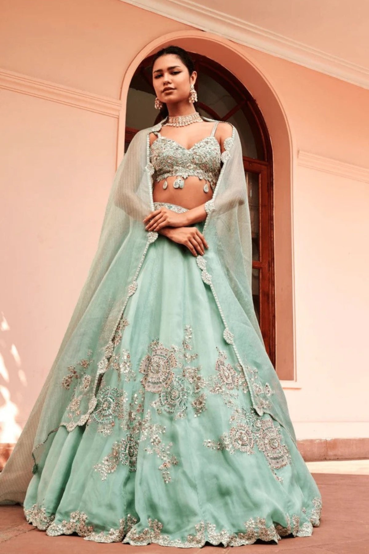 Cadet Blue Lehenga Set