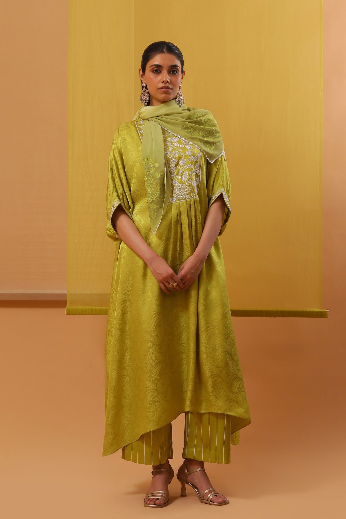 Lime Green Nura Kaftan Set