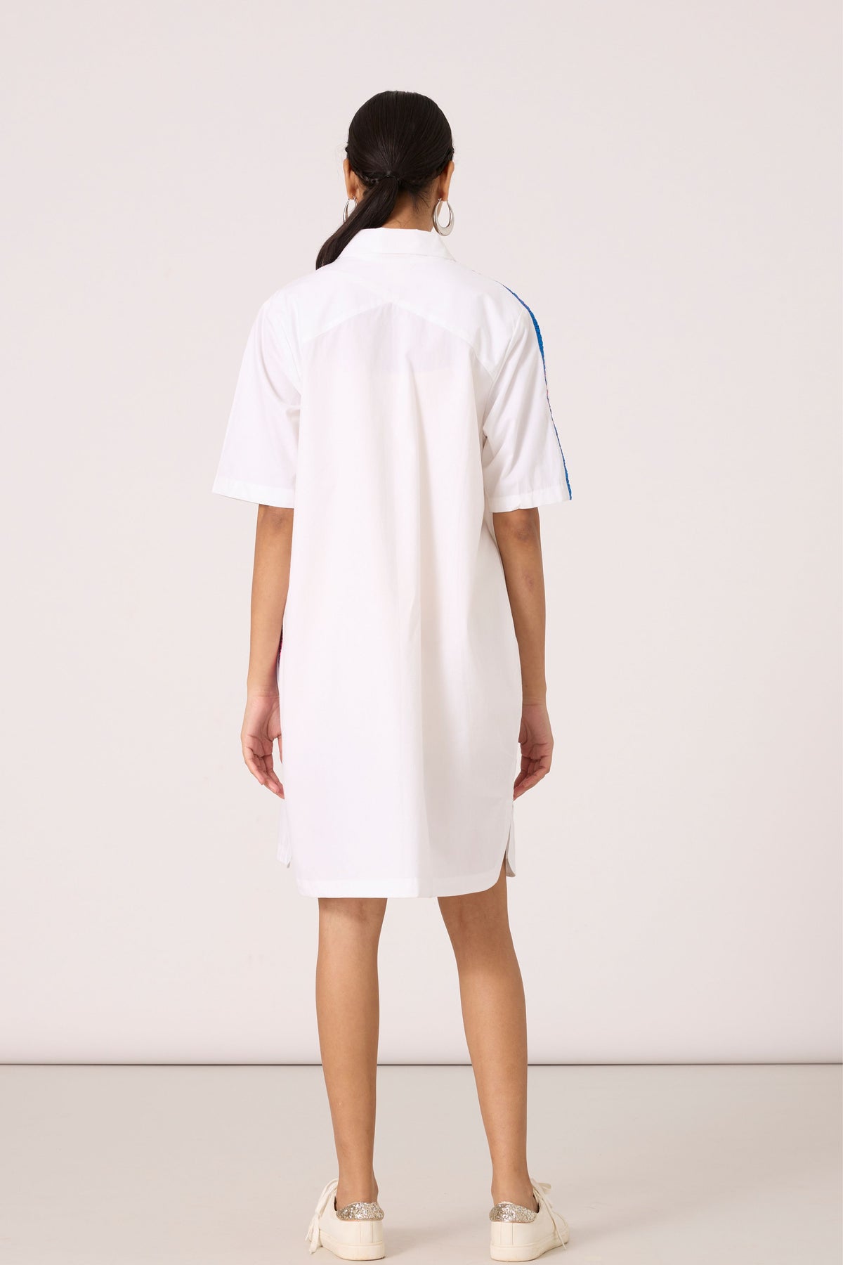 Maddox Applique Bright White Dress