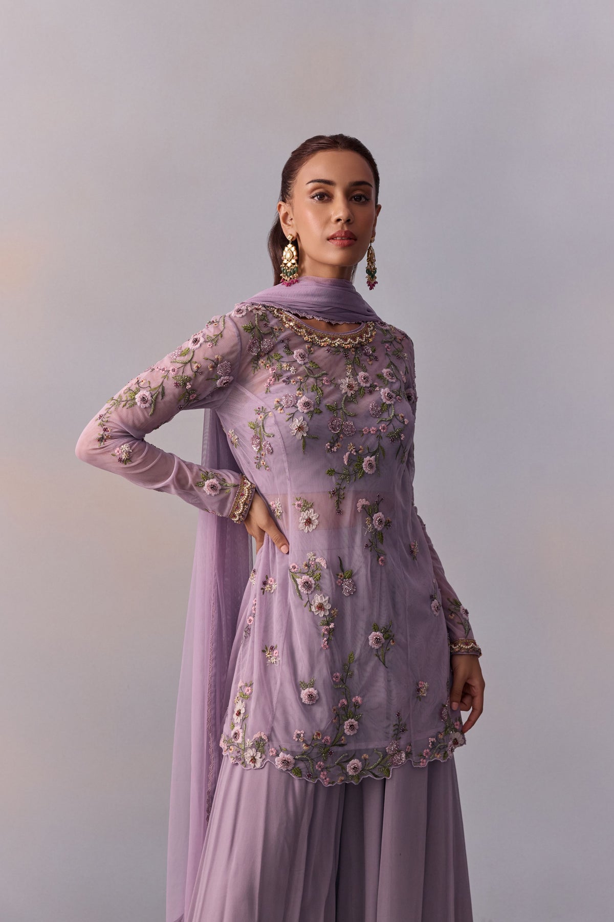 Lilac Fidah Sharara Set