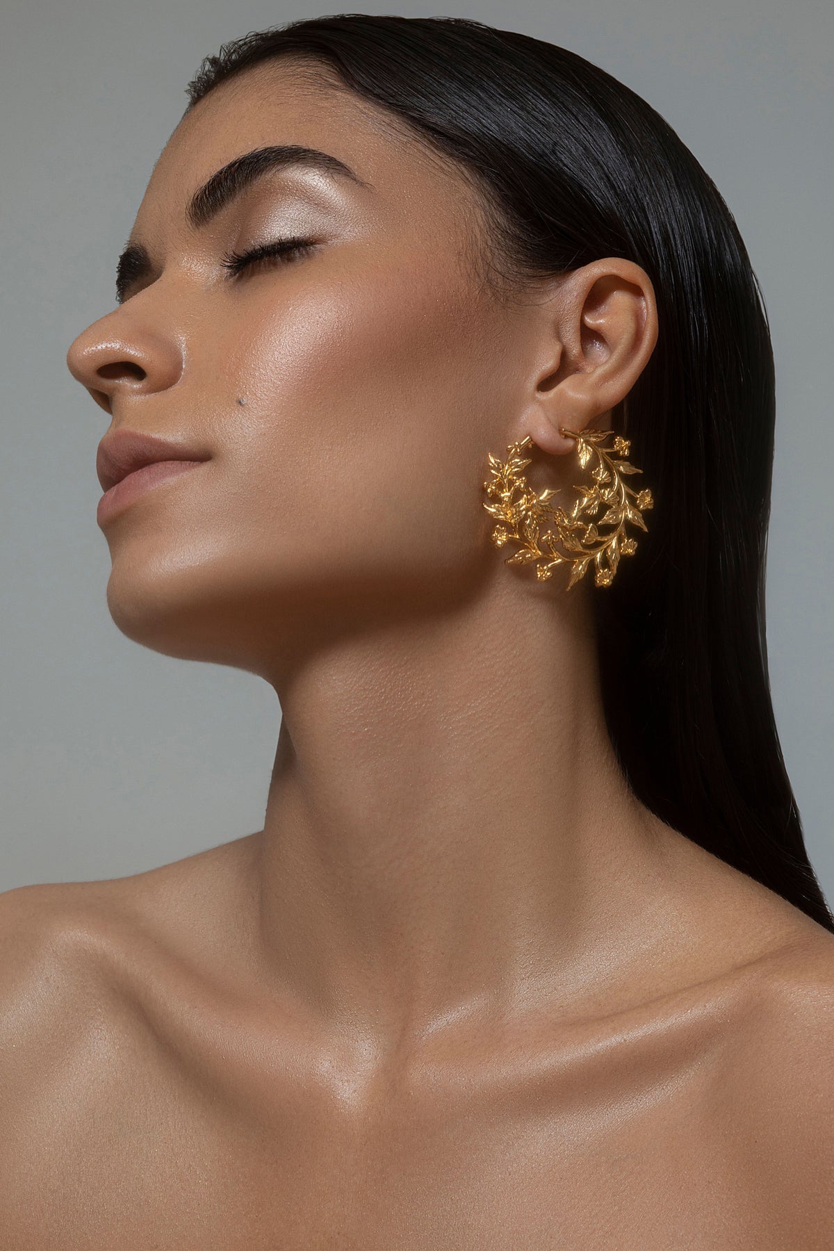 Yellow gold harmony earrings