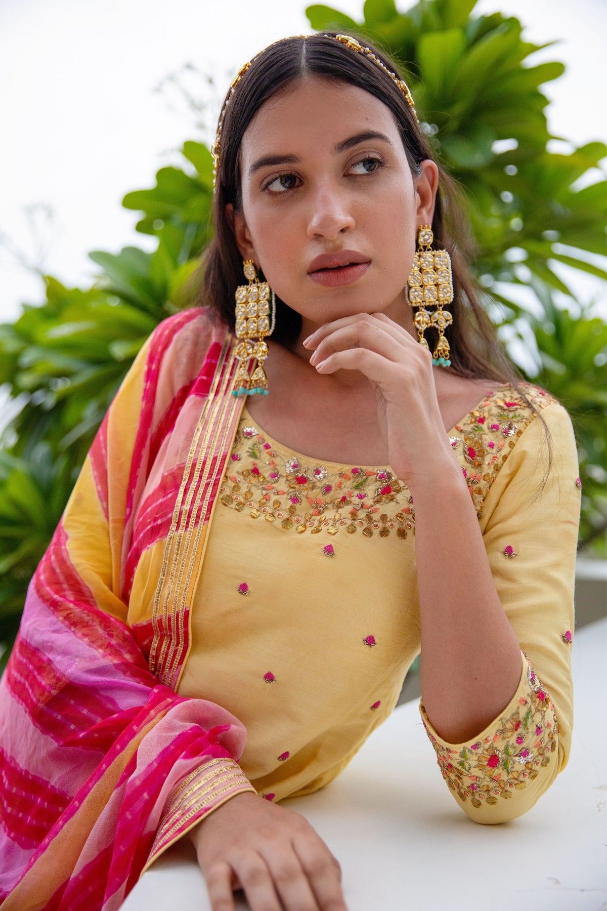 Yellow Silk Sharara Set