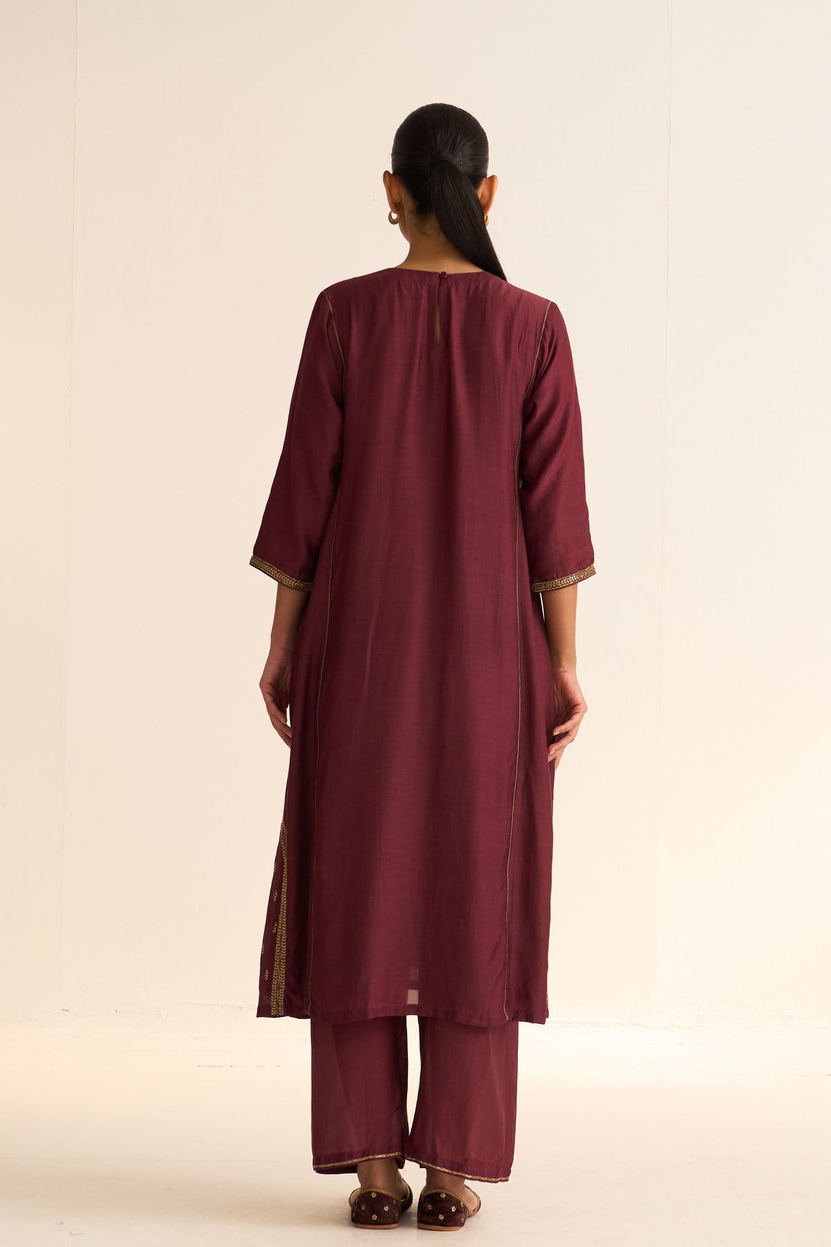 Kumud Deep Wine Kurta Set