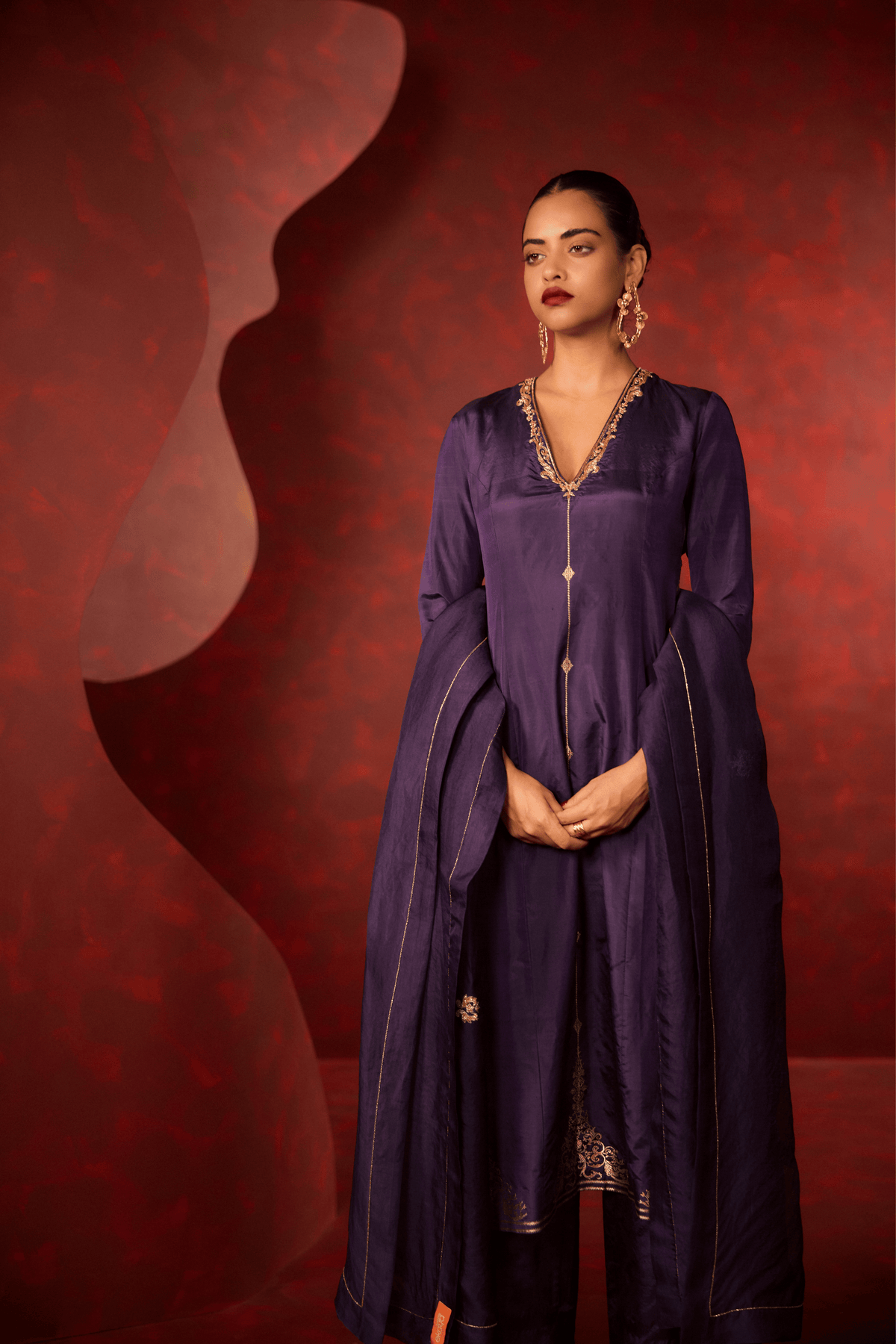 Endless Love Kurta Set in Navy