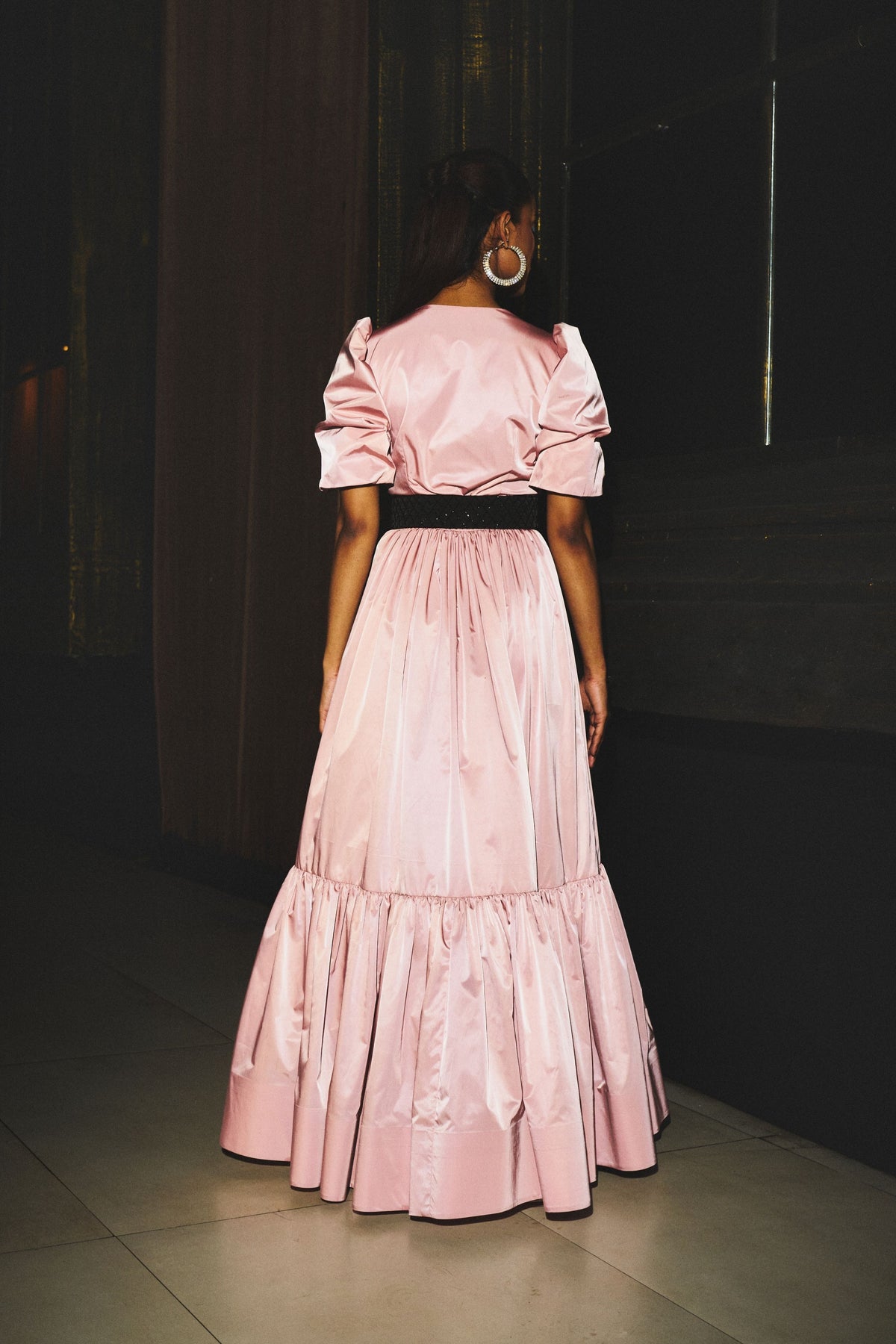 Powder Pink Belted Gown