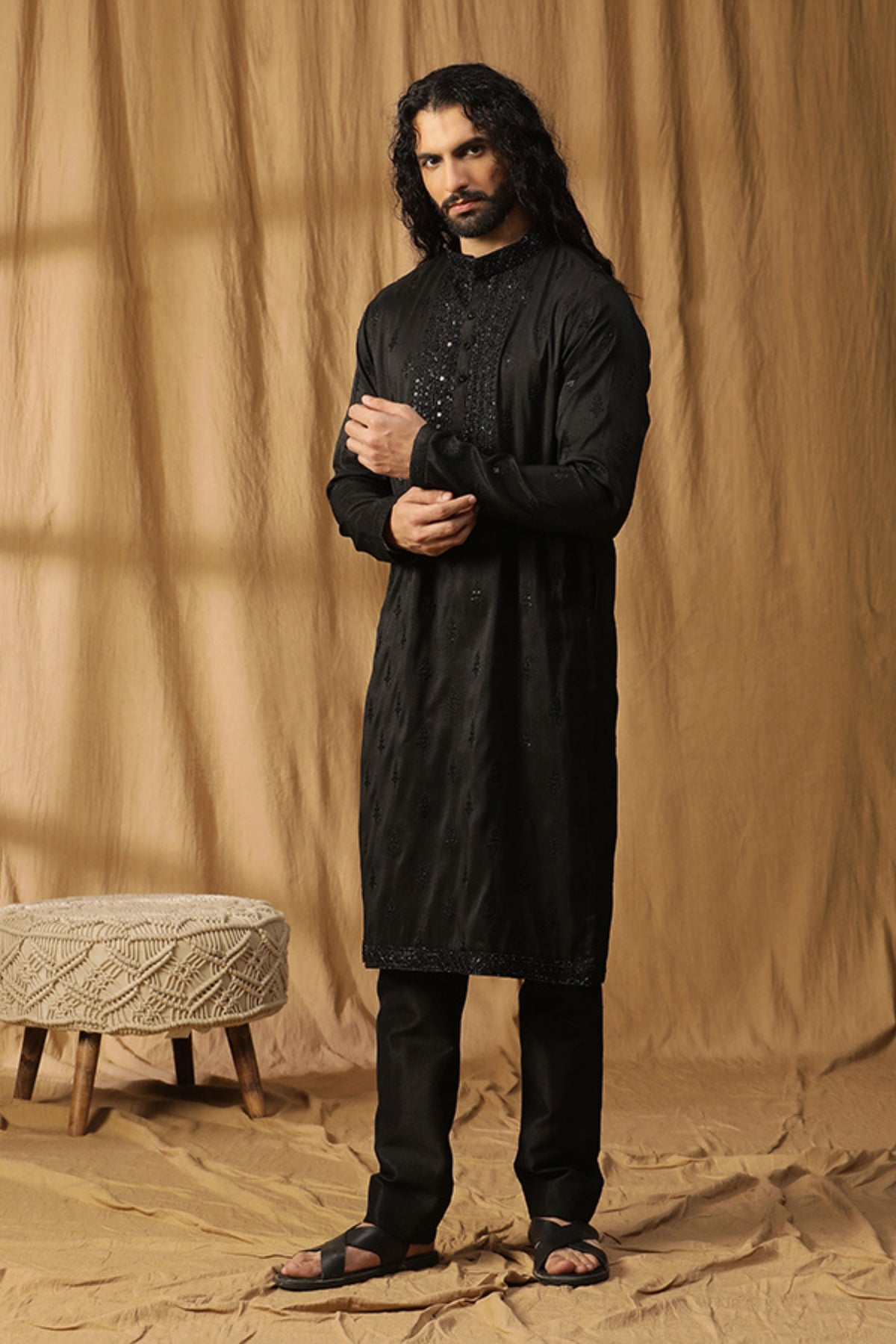 Black Rooh Embroidery Kurta Set