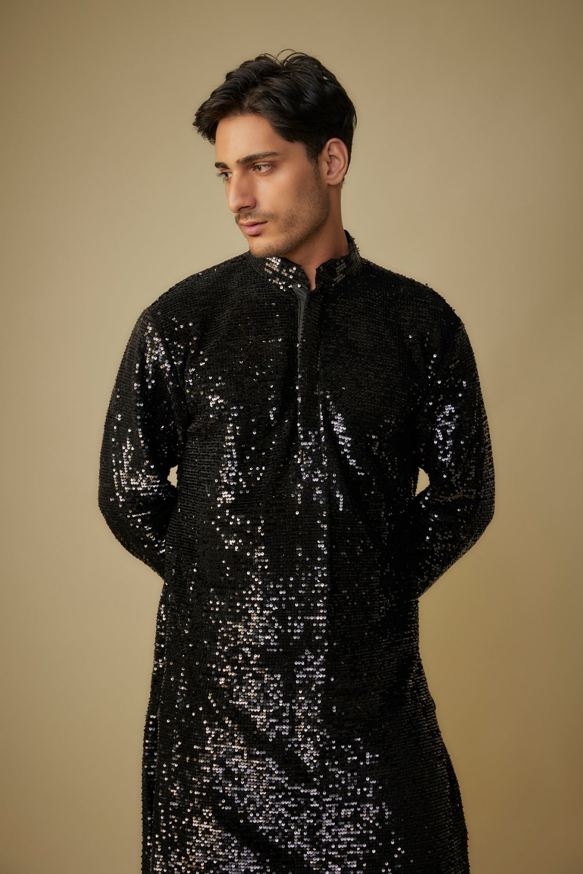 Black Sequin Kurta Set