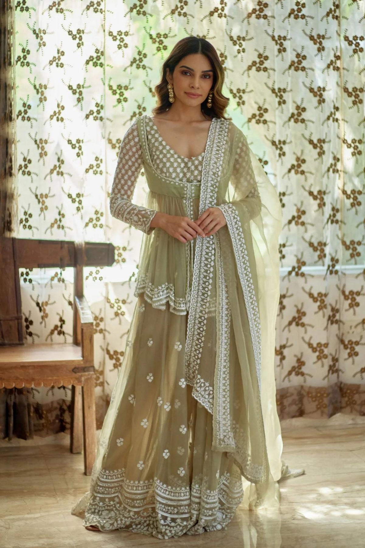 Beige Sharara Set