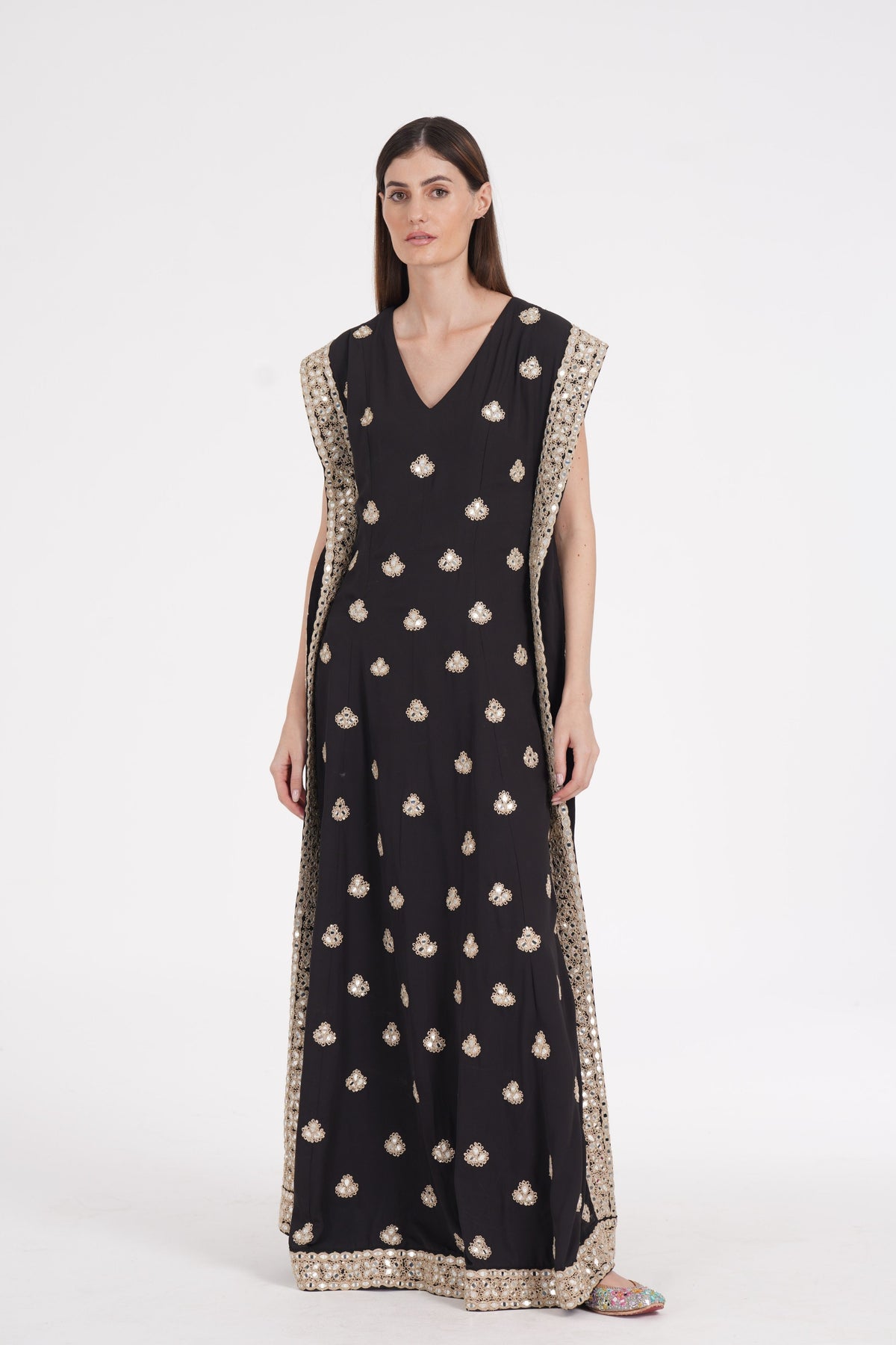 Embroidered Black Kaftan