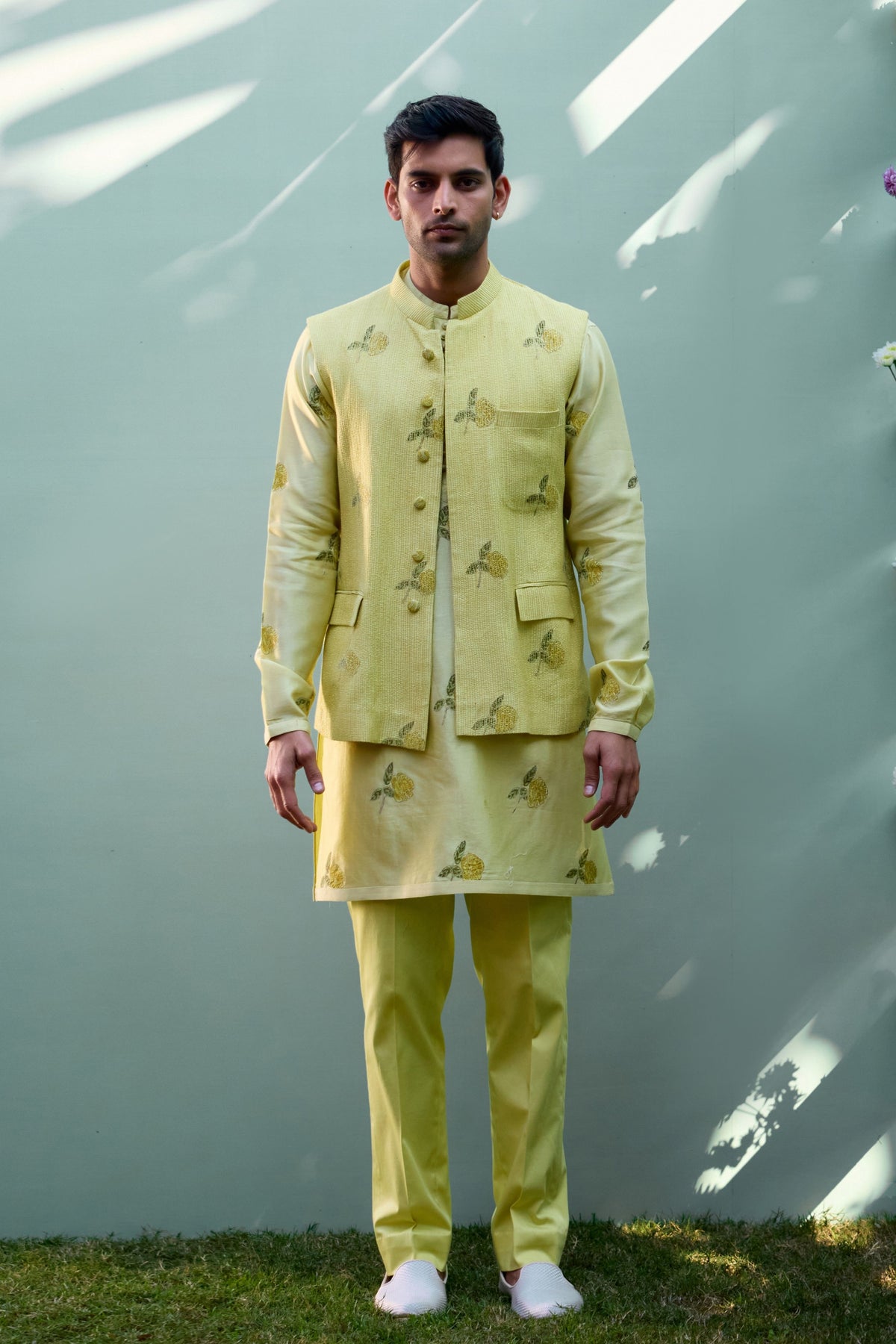 Canary Yellow Waist Coat Set