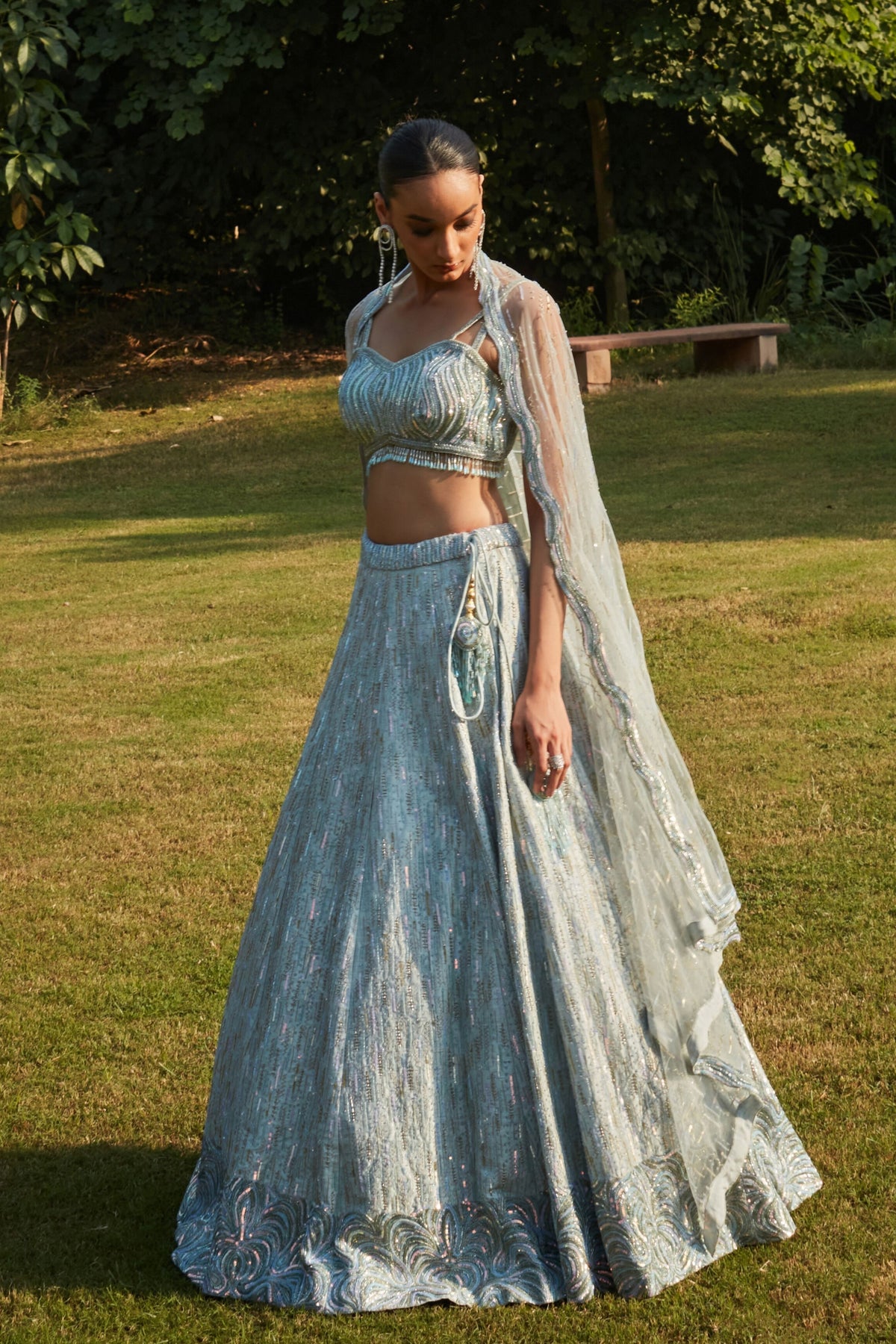 Aisha Mint Blue Lehenga Set