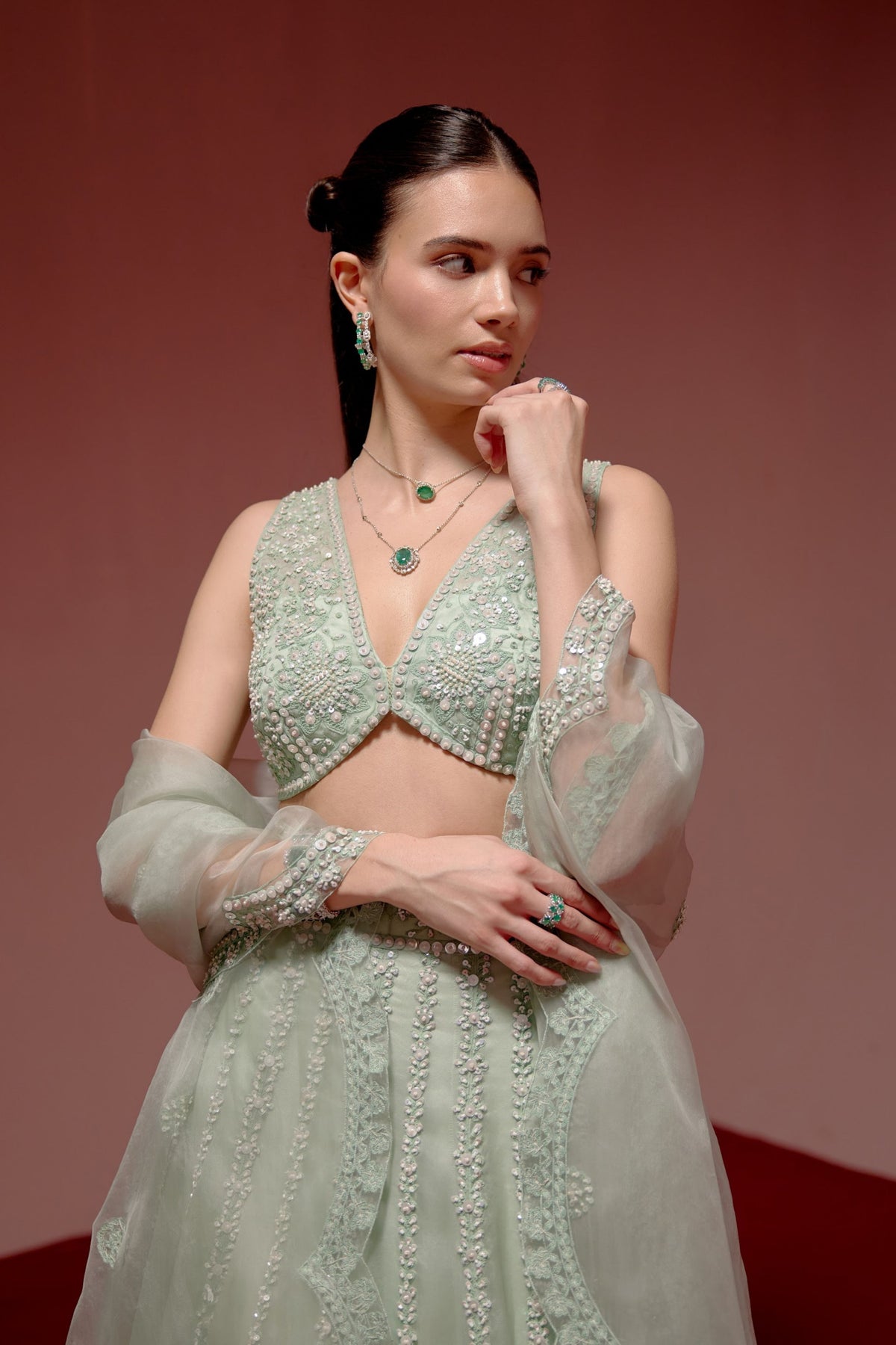 Sage Green Lehenga