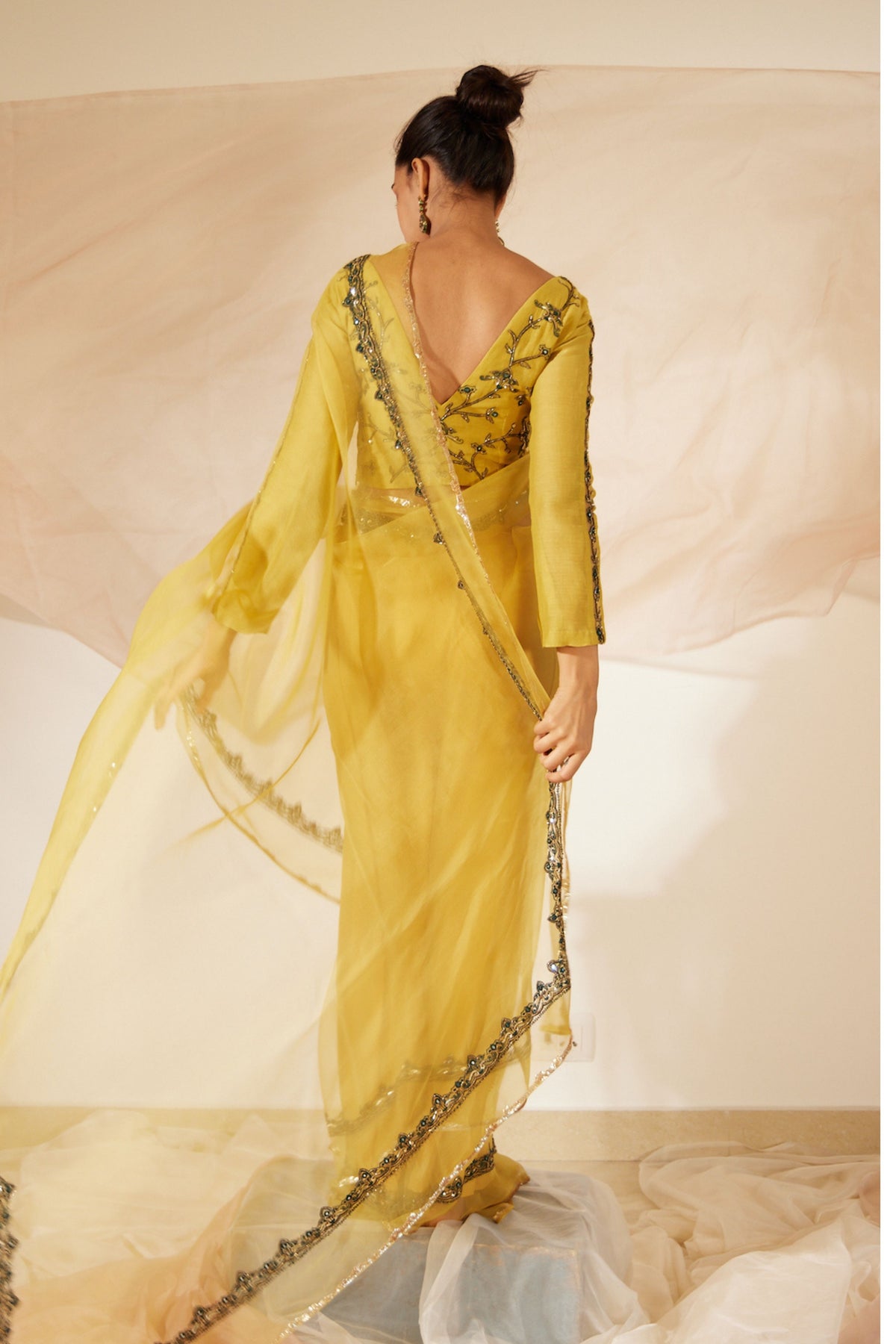 Yellow Abir Saree