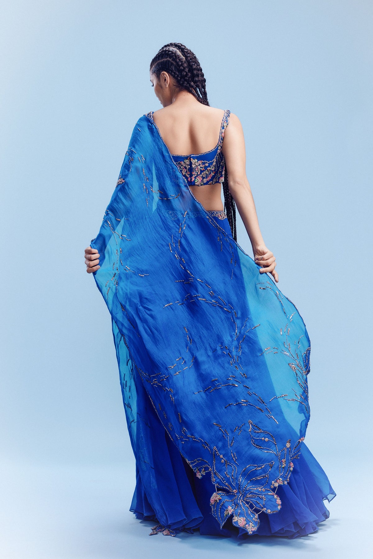 Kai Cobalt Blue Saree Set