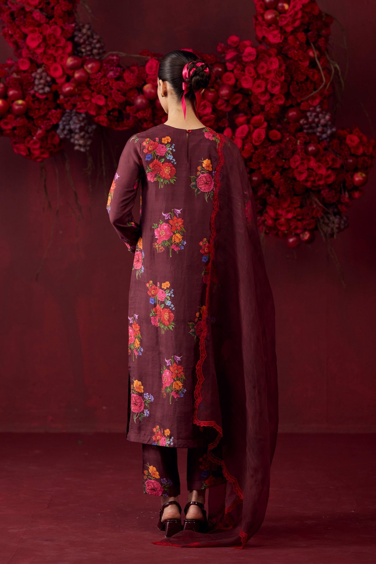 Enchanted Bloom Burgundy Kurta Set