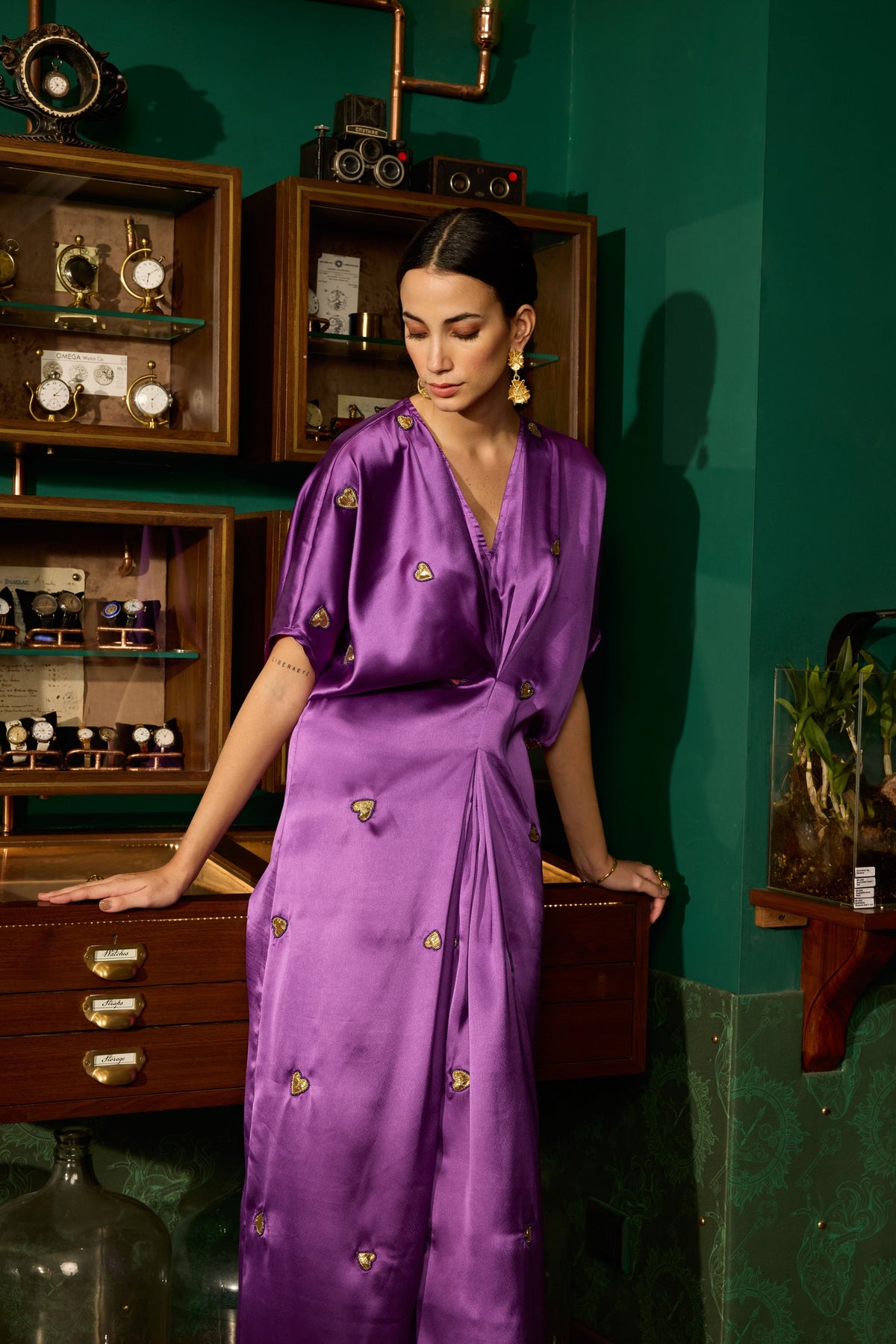 Purple Embroidered Kaftan