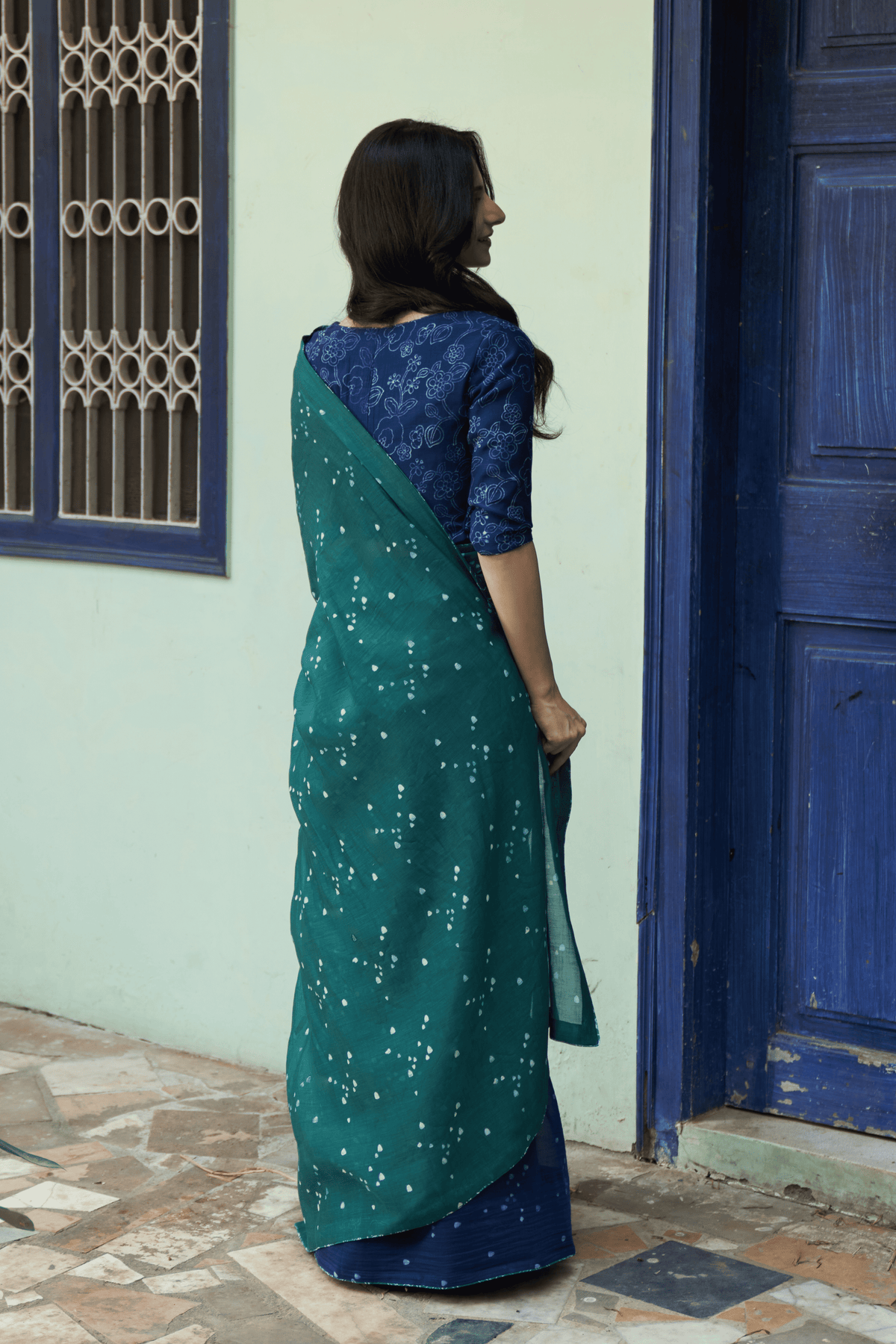 Emerald Printed Saree Set