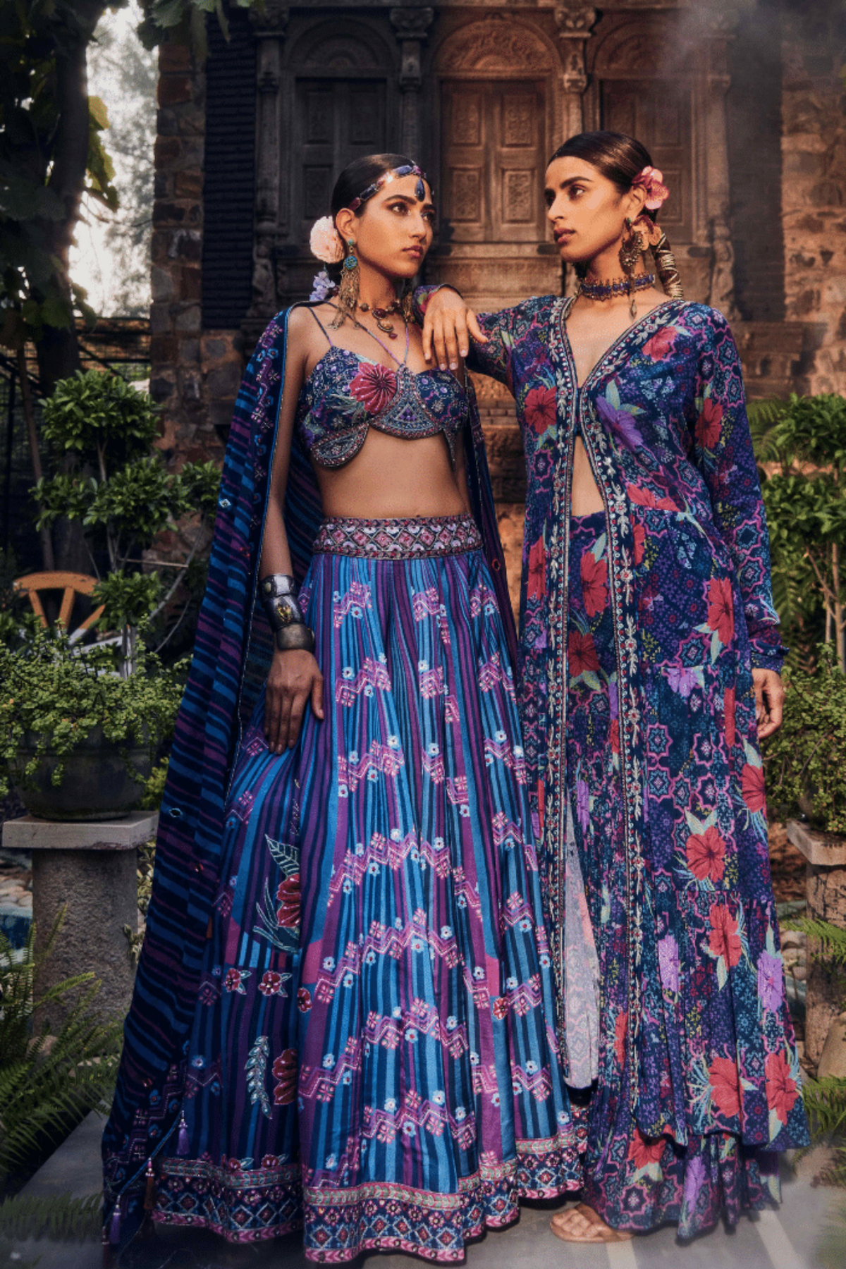 Raas Aqua Embroidered Lehenga Set