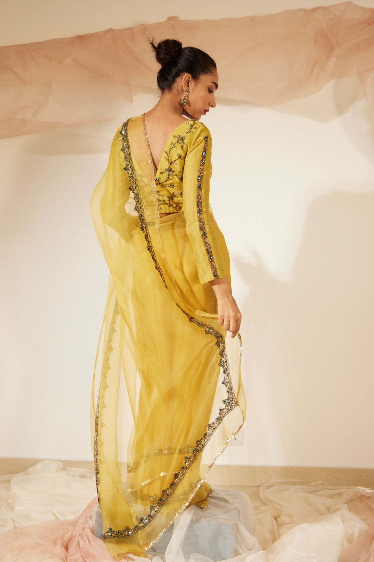 Yellow Abir Saree