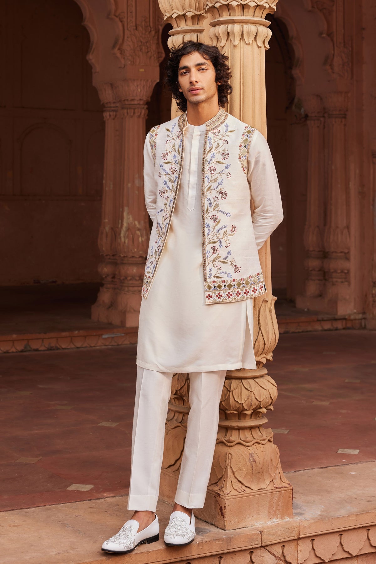 Amreen Silk Nehru Jacket Set