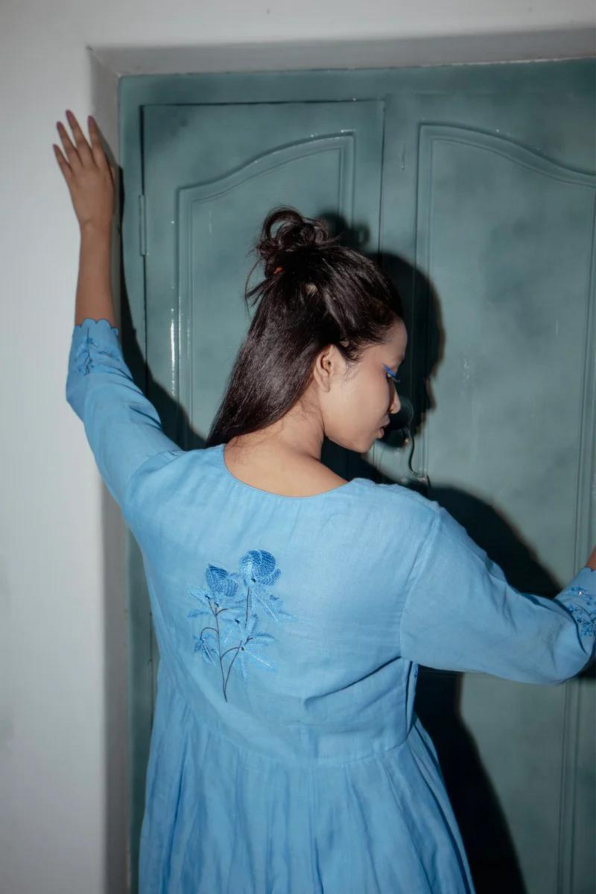 Ice Blue Kali Kurta Set