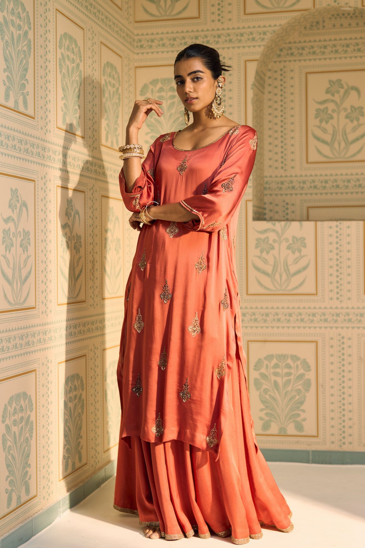 Orange Chavi Lehenga Set