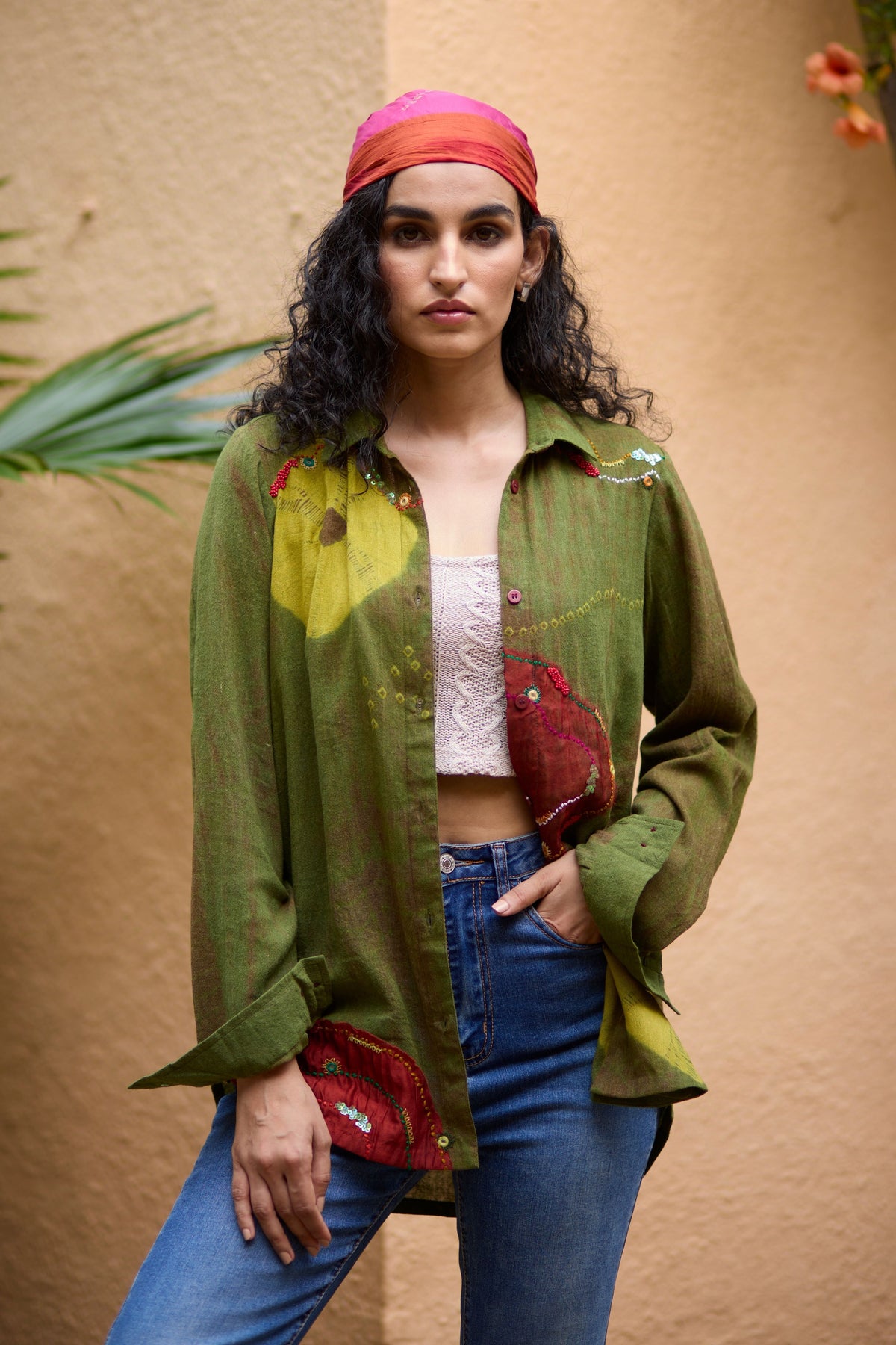 Green Bandhni Shirt