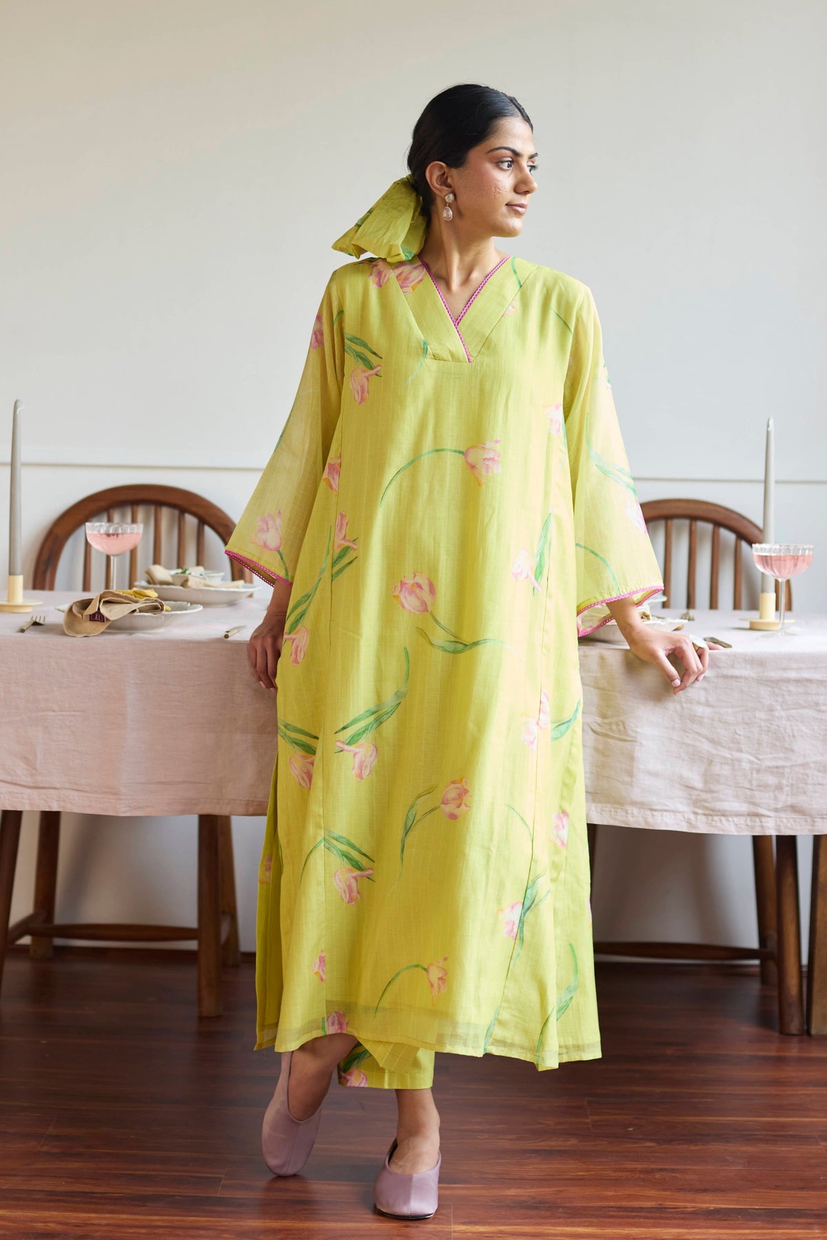 Lime Tulip Relaxed Kurta Set