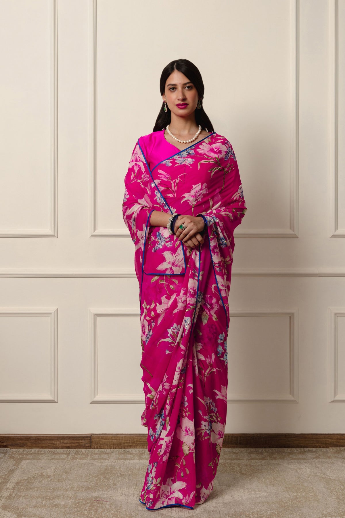 Callie Printed French Chiffon Saree