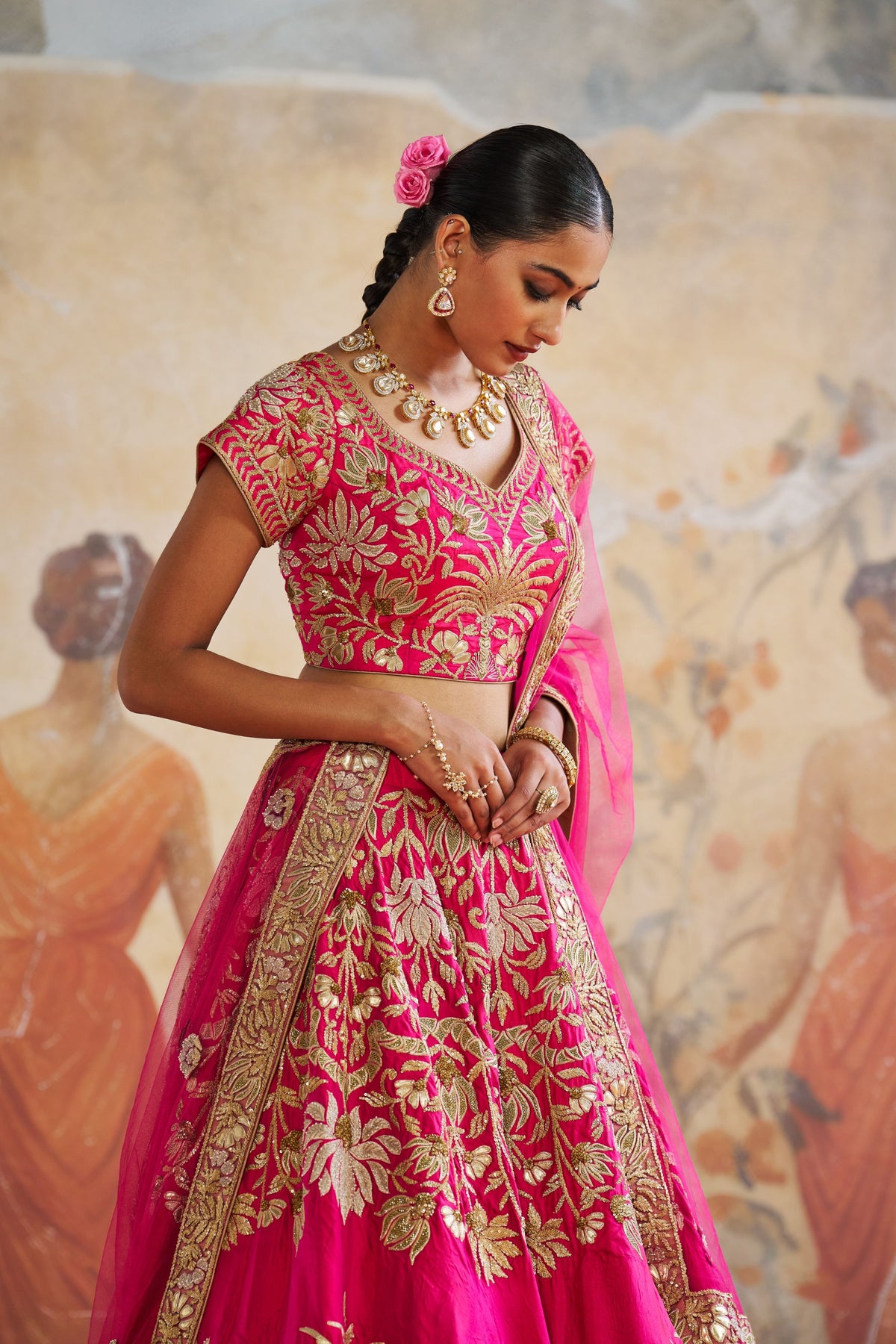 Fuschia Pink Lehenga Set